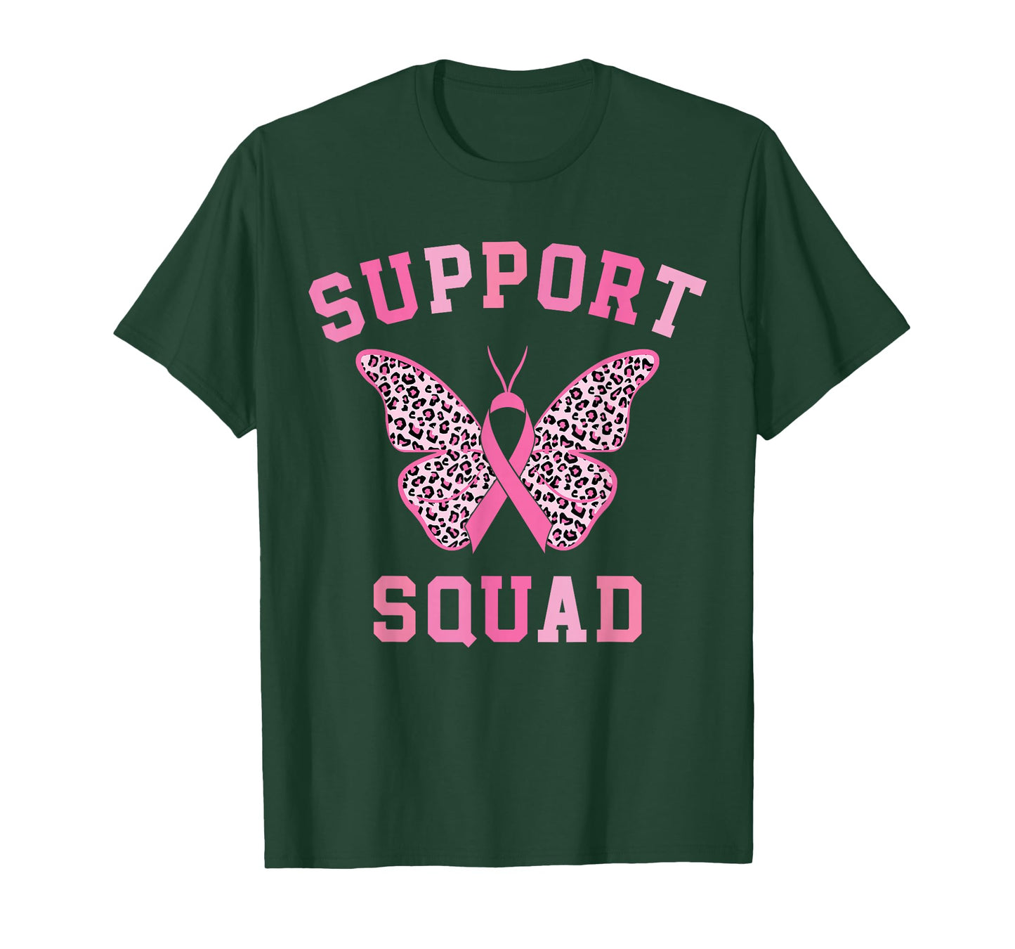 Support Squad Breast Cancer Awareness Pink Ribbon Butterfly T-Shirt