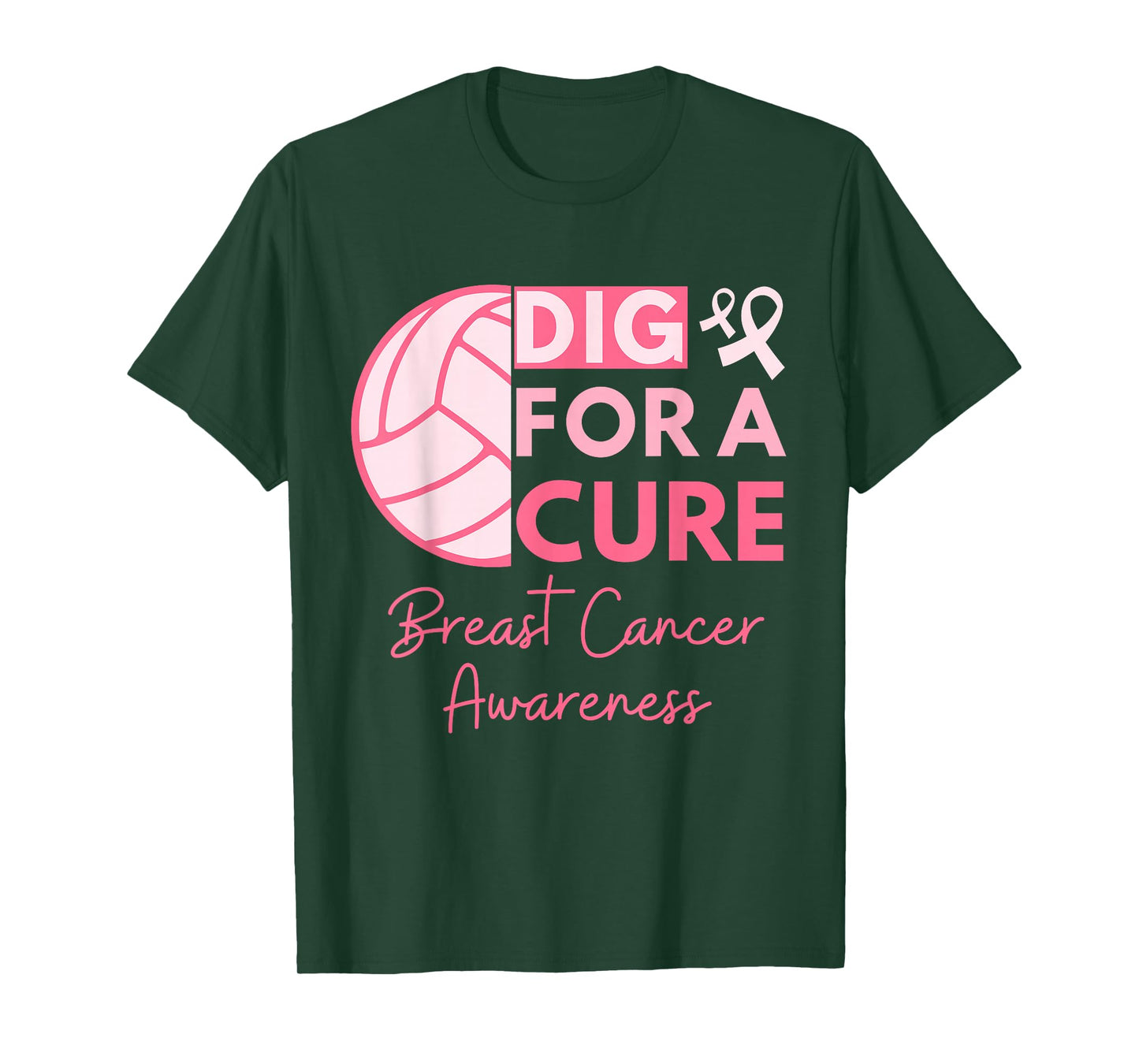 Breast Cancer Awareness Dig For A Cure Volleyball Pink Out T-Shirt