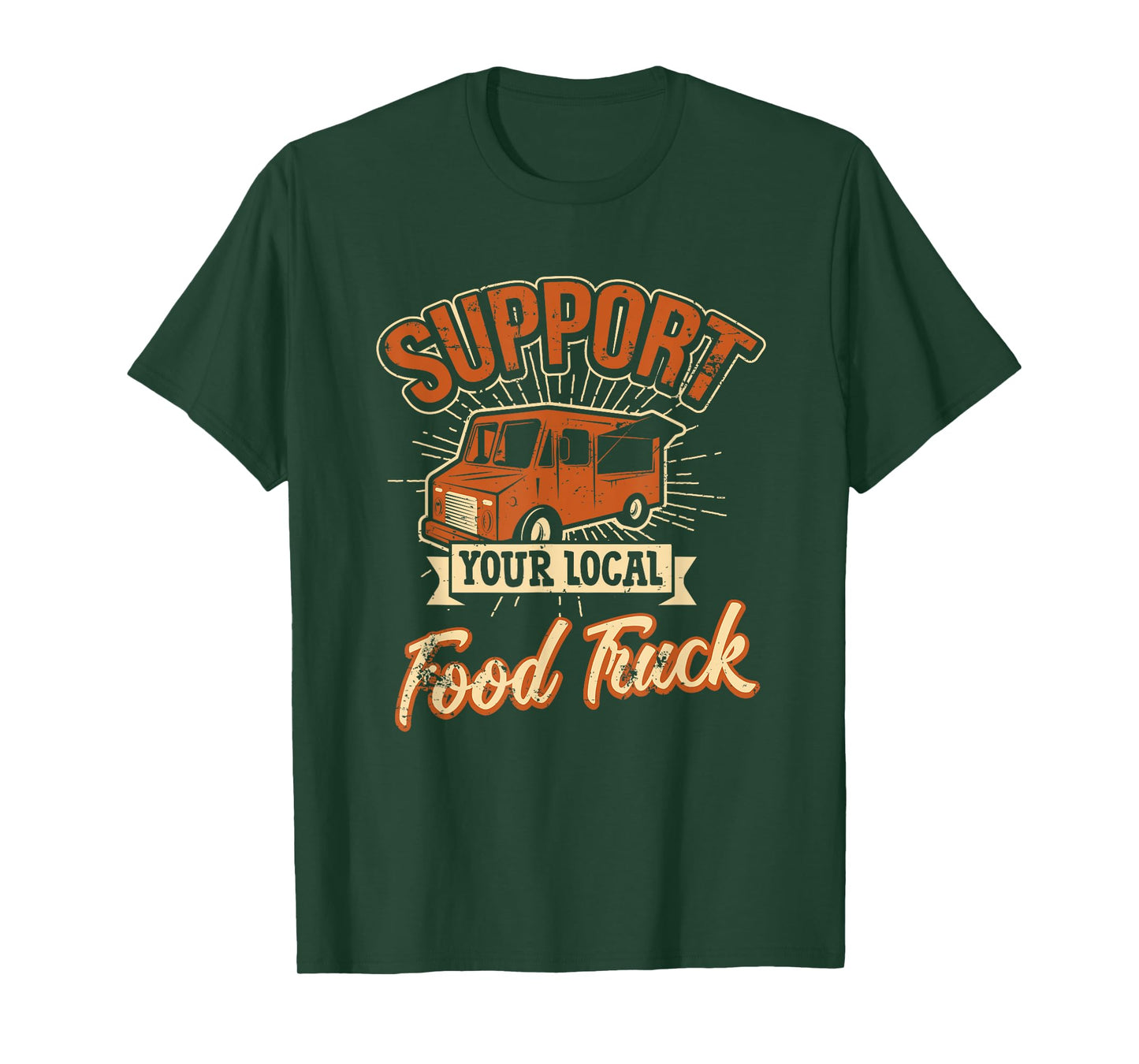 Support Your Local Food Truck Taco Cart Retro Style Gift T-Shirt
