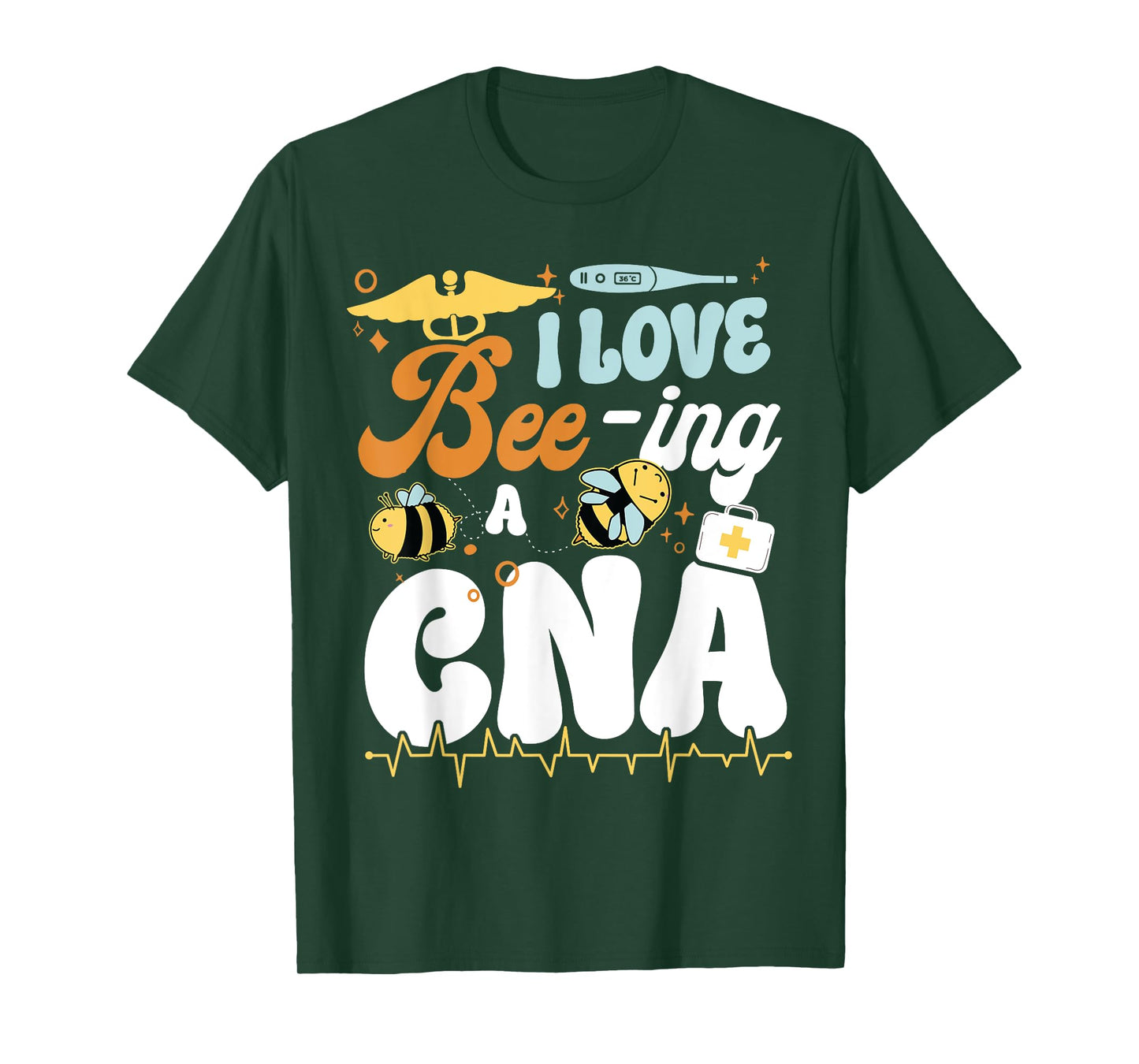 CNA Nurse Certified Nursing Assistant Bee Pun I Love Bee-Ing T-Shirt