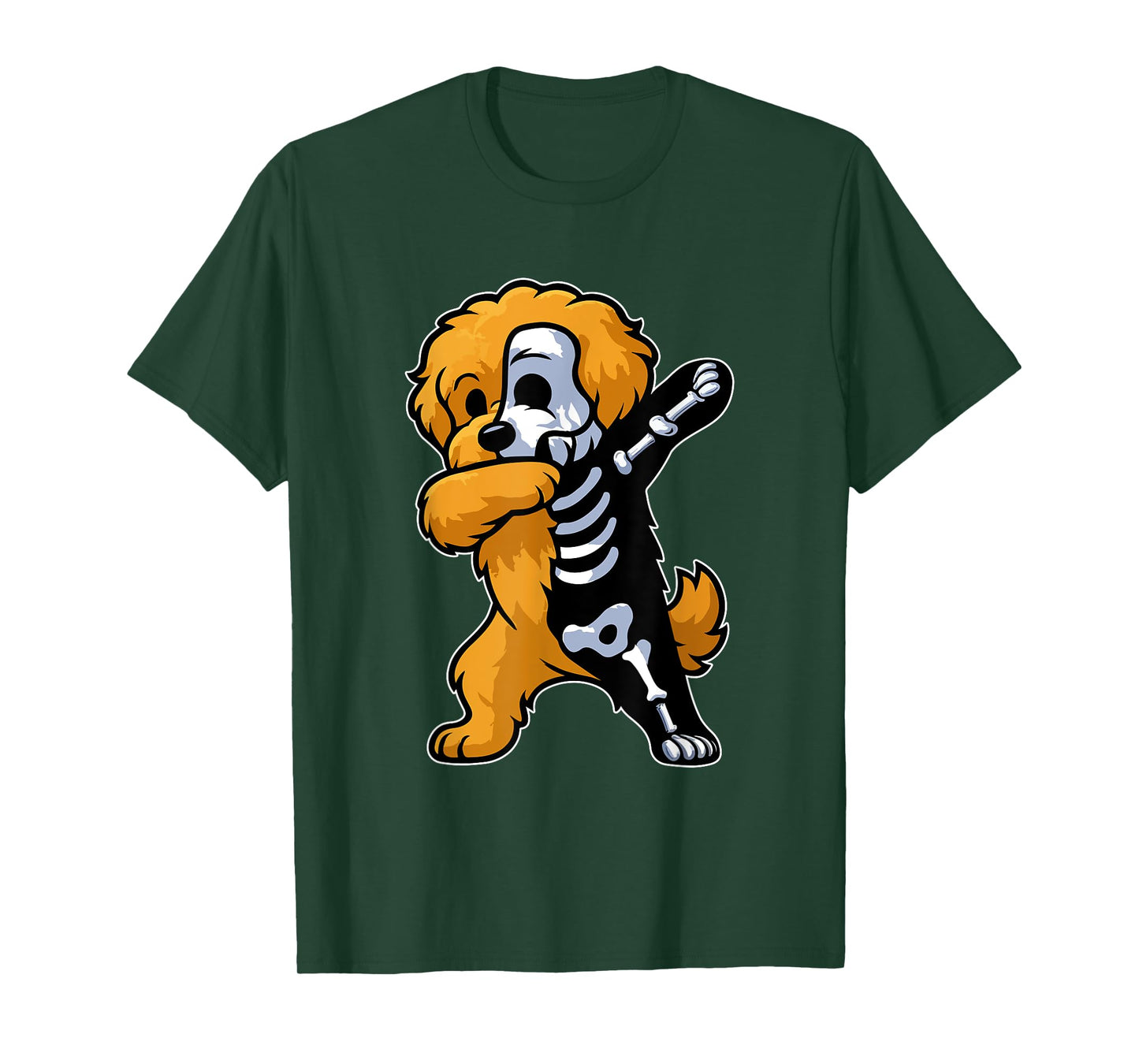 Dabbing Cockapoo Half Skeleton Halloween Costume Owner T-Shirt