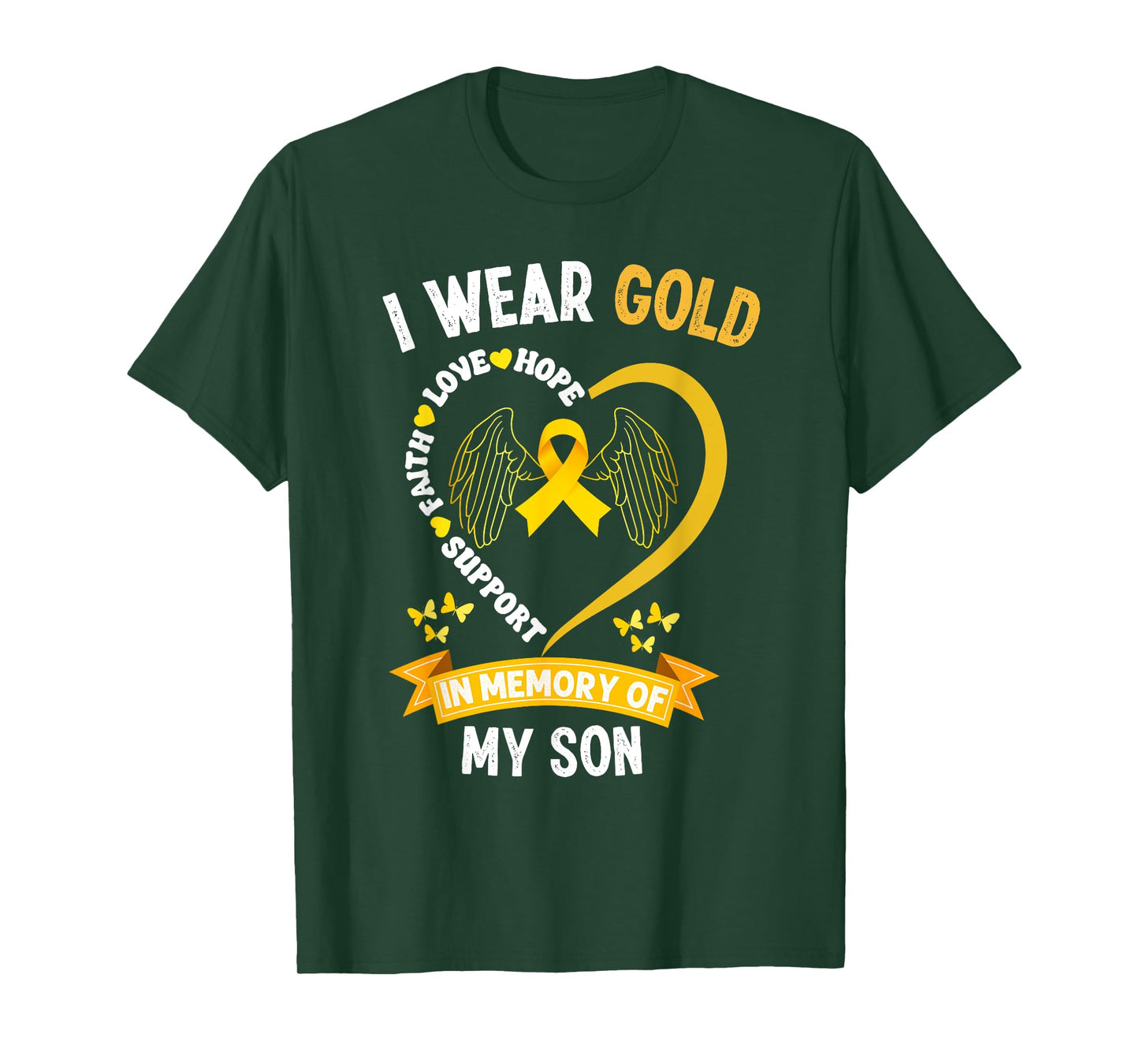 Childhood Cancer Awareness I wear Gold In Memory Of My Son T-Shirt