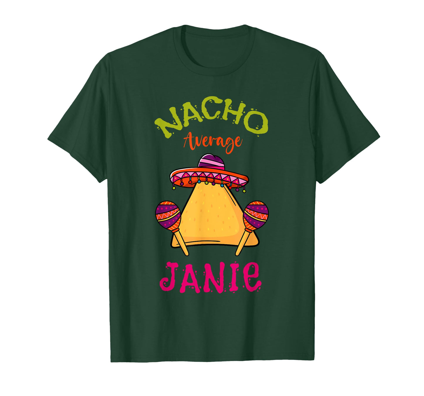 Nacho Average Janie Personalized Name Funny Taco T-Shirt