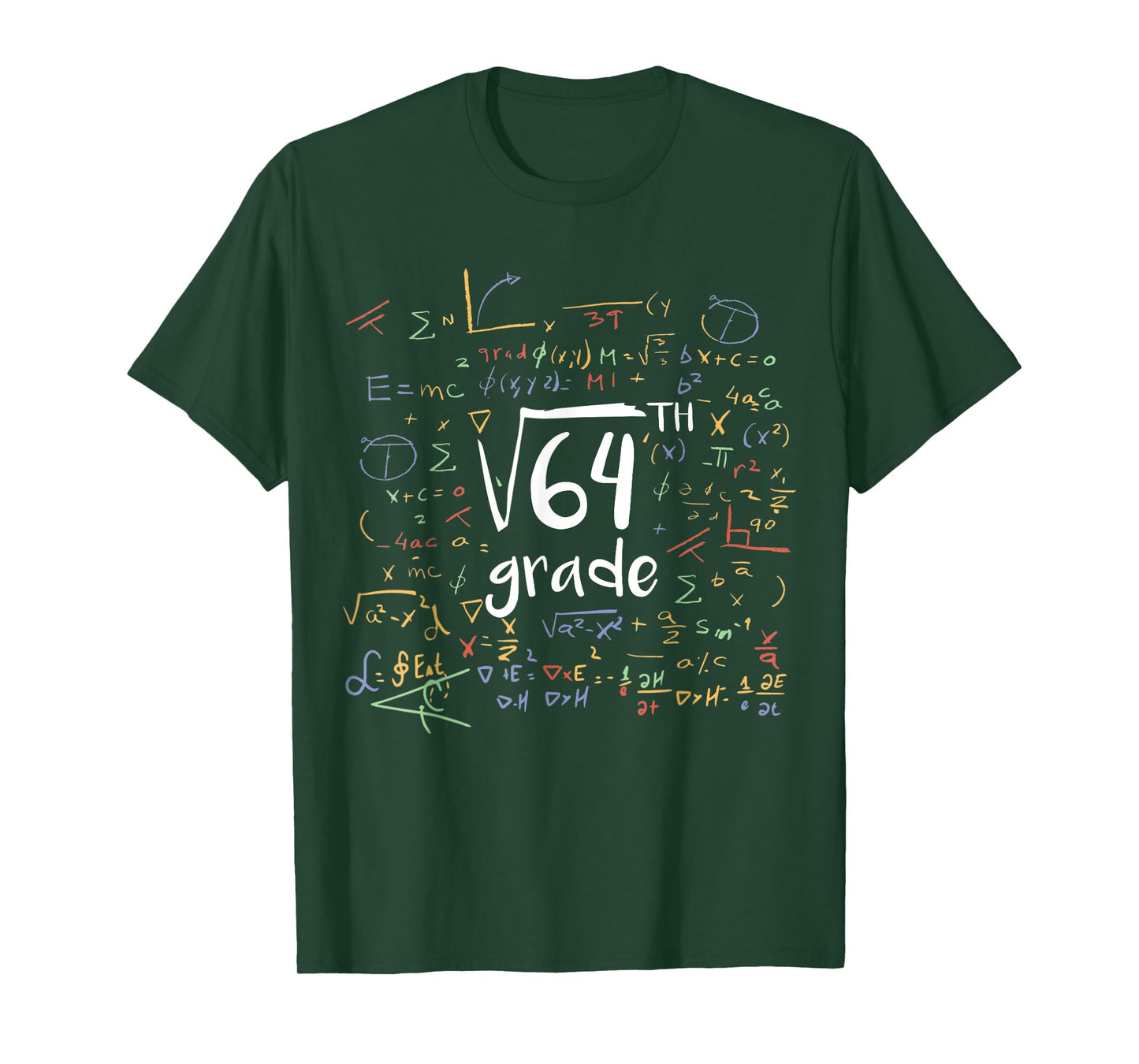 First Day Of School 8th Grade Square Root Of 64 Math Teacher T-Shirt for Men Women Kids