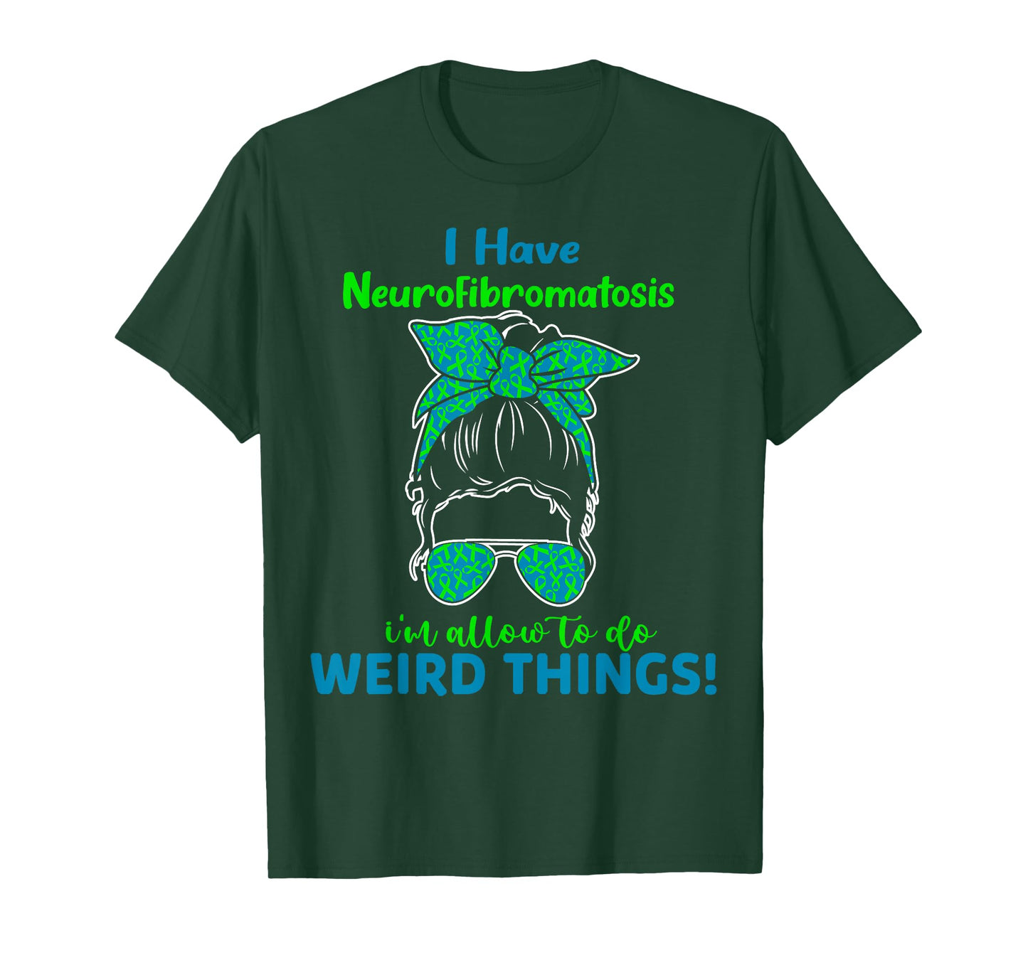 Green Ribbon Nf1 Neurofibromatosis Awareness Women NF1 tee T-Shirt