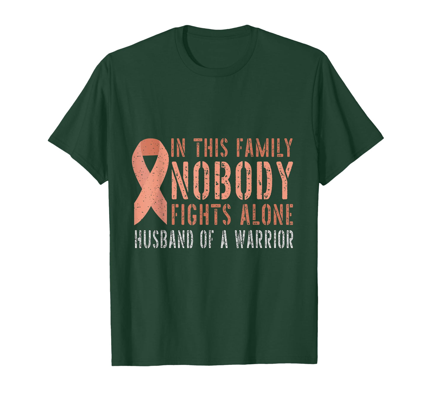 Husband of a Warrior Family Matching Uterine Cancer T-Shirt