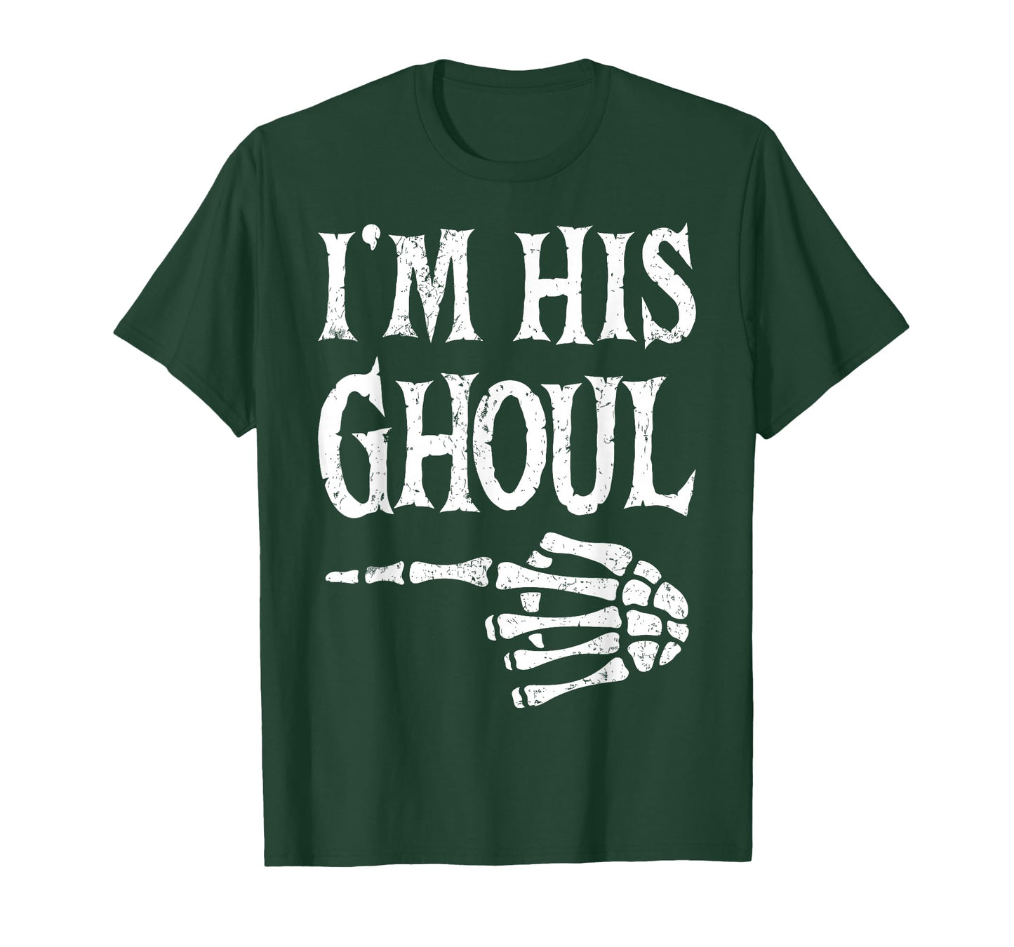 I’m Her Boo I’m His Ghoul Halloween Couple Matching Skeleton T-Shirt