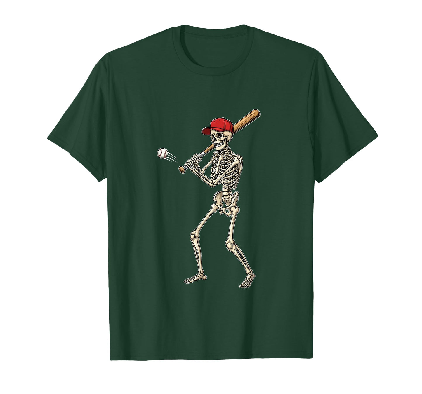 Skeleton Baseball Batter Funny Halloween T-Shirt