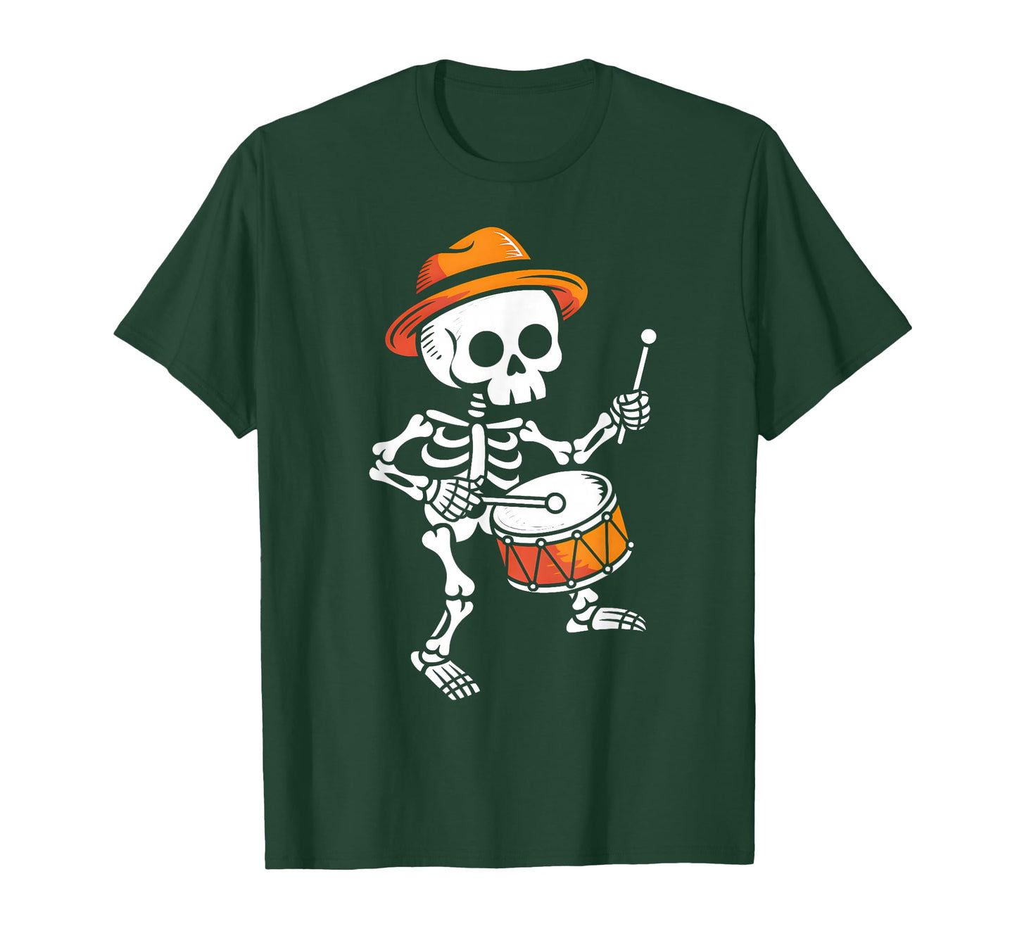 Skeleton Playing Drum Halloween Costume for Men Boys Kid T-Shirt