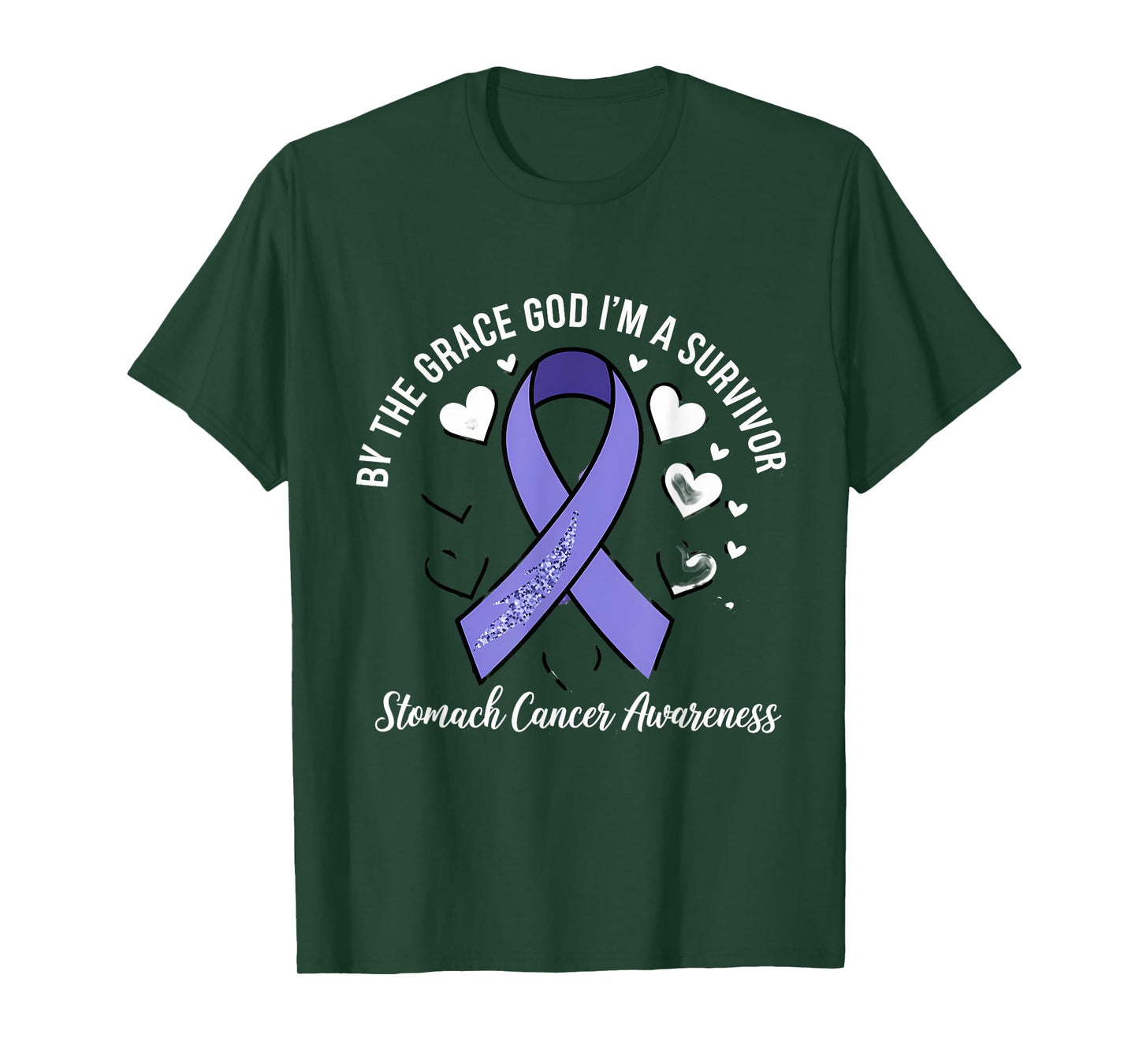 Stomach Cancer Awareness I'm A Survivor Periwinkle Ribbon T-Shirt