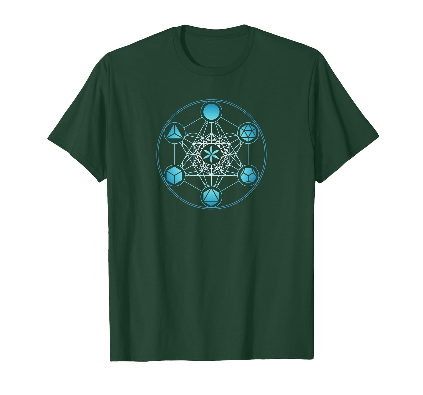 Metatrons Sacred Geometry Cube Platonic Body T-Shirt