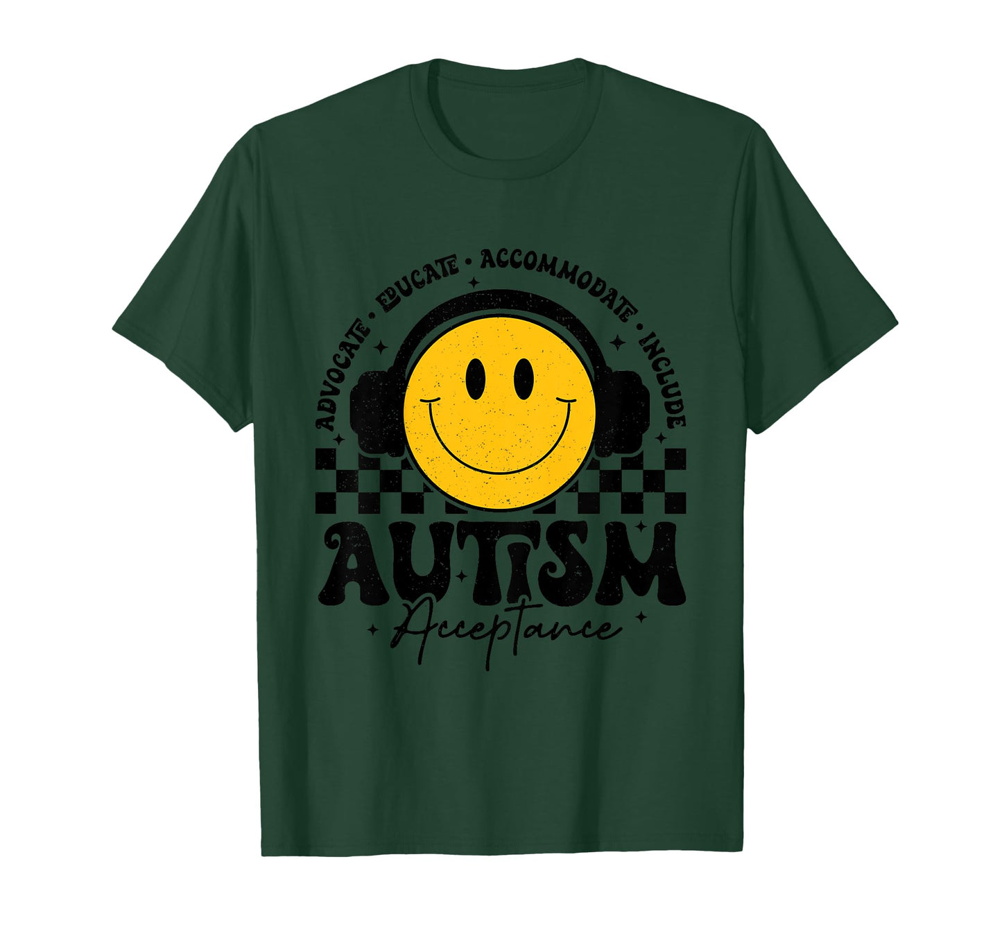 Autism Awareness Acceptance Smile Face Autistic Teacher Kids T-Shirt