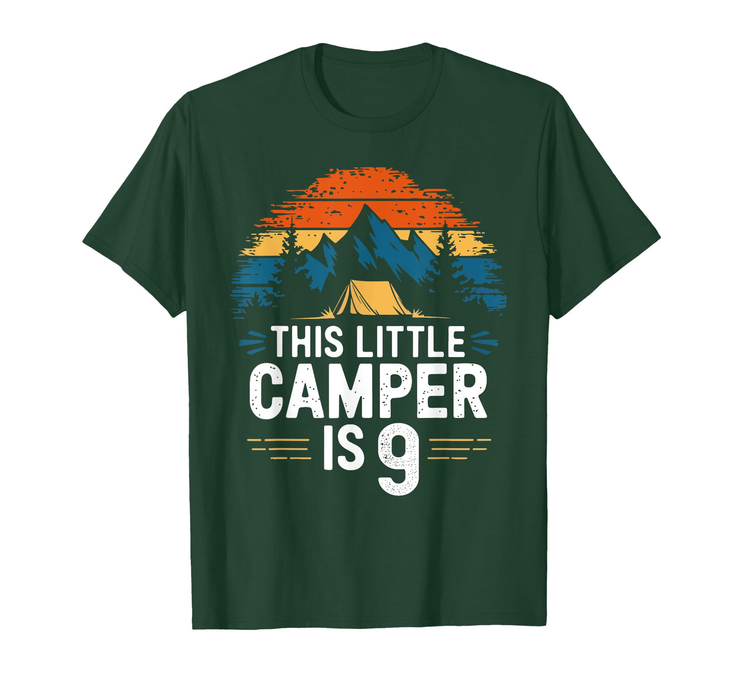 9th Birthday Camping Shirt for 9 Year Old Kids Camping Party T-Shirt
