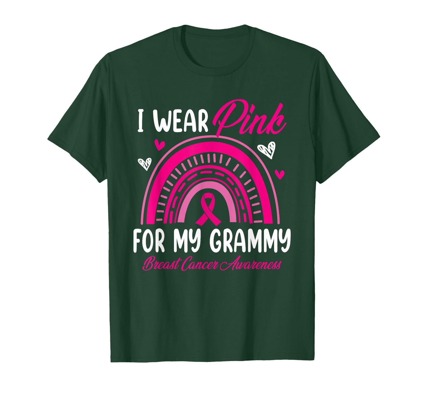 Rainbow I Wear Pink For My Grammy Breast Cancer Awareness T-Shirt