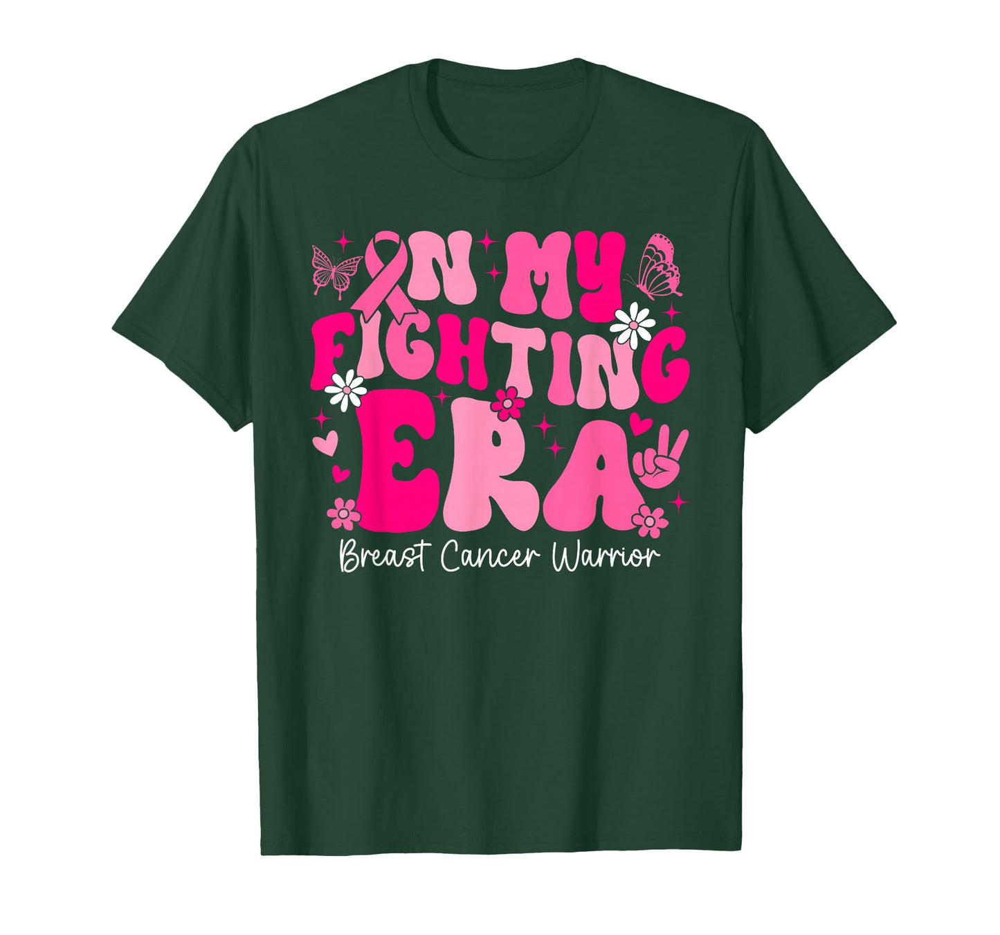 In My Fighting Era Breast Cancer Awareness Warrior Groovy T-Shirt