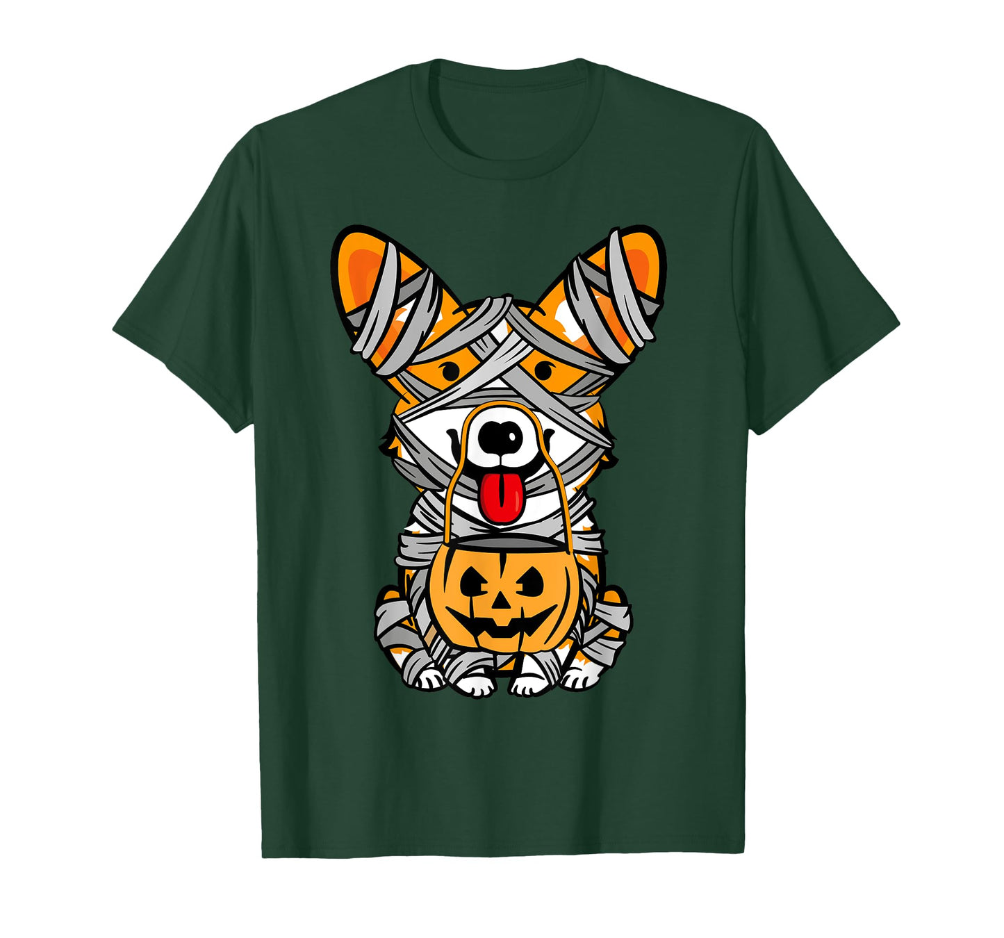 Cute Halloween Costume Welsh Corgi Mummy Dog Lover Design T-Shirt for Men Women Kids