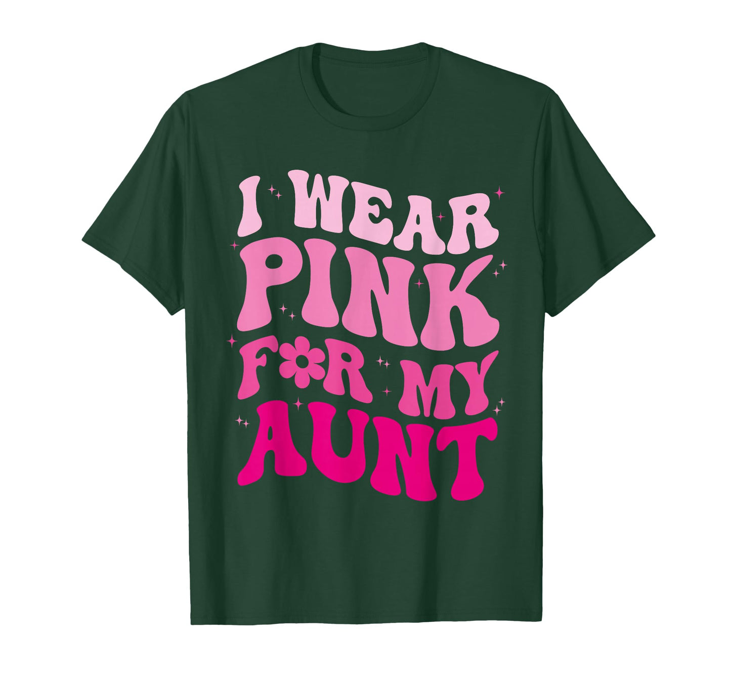 I Wear Pink for my Aunt Groovy Breast Cancer Women Kid Youth T-Shirt