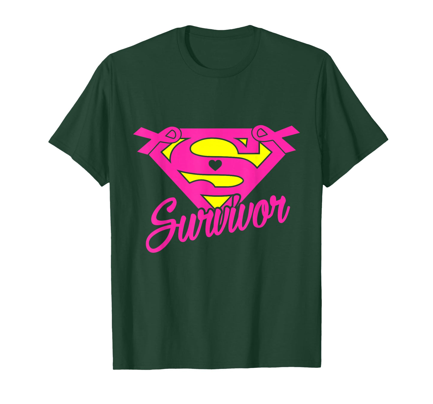 Breast Cancer Awareness Survivor Pink Ribbon Superhero T-Shirt