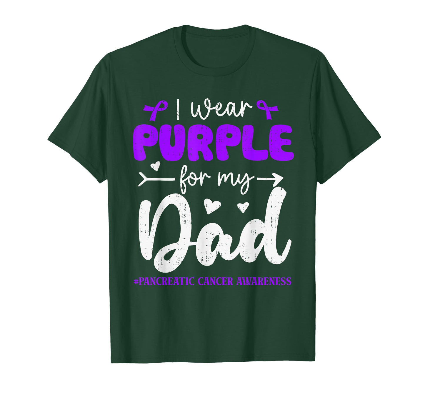I Wear Purple for Dad Pancreatic Cancer Awareness Family T-Shirt