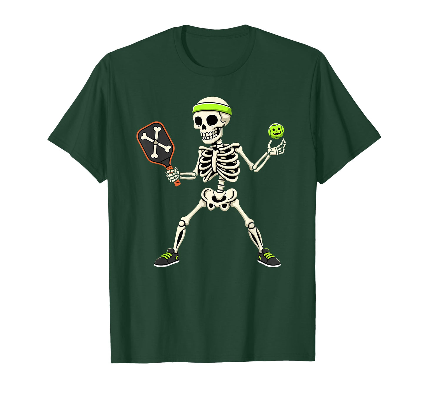 Funny Pickleball Skeleton Halloween Costume T-Shirt