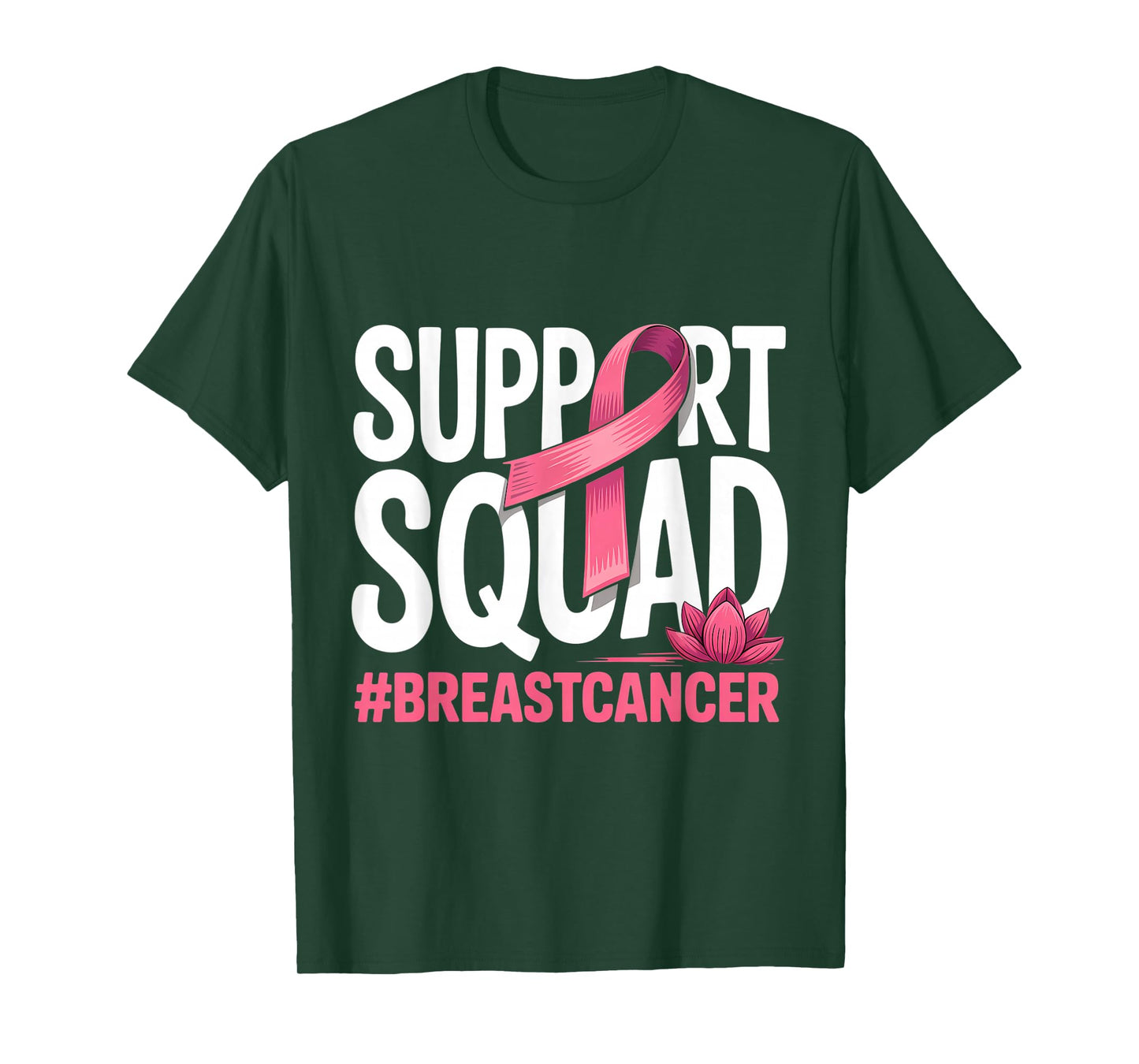 Breast Cancer Warrior Support Squad Pink Ribbon Women T-Shirt