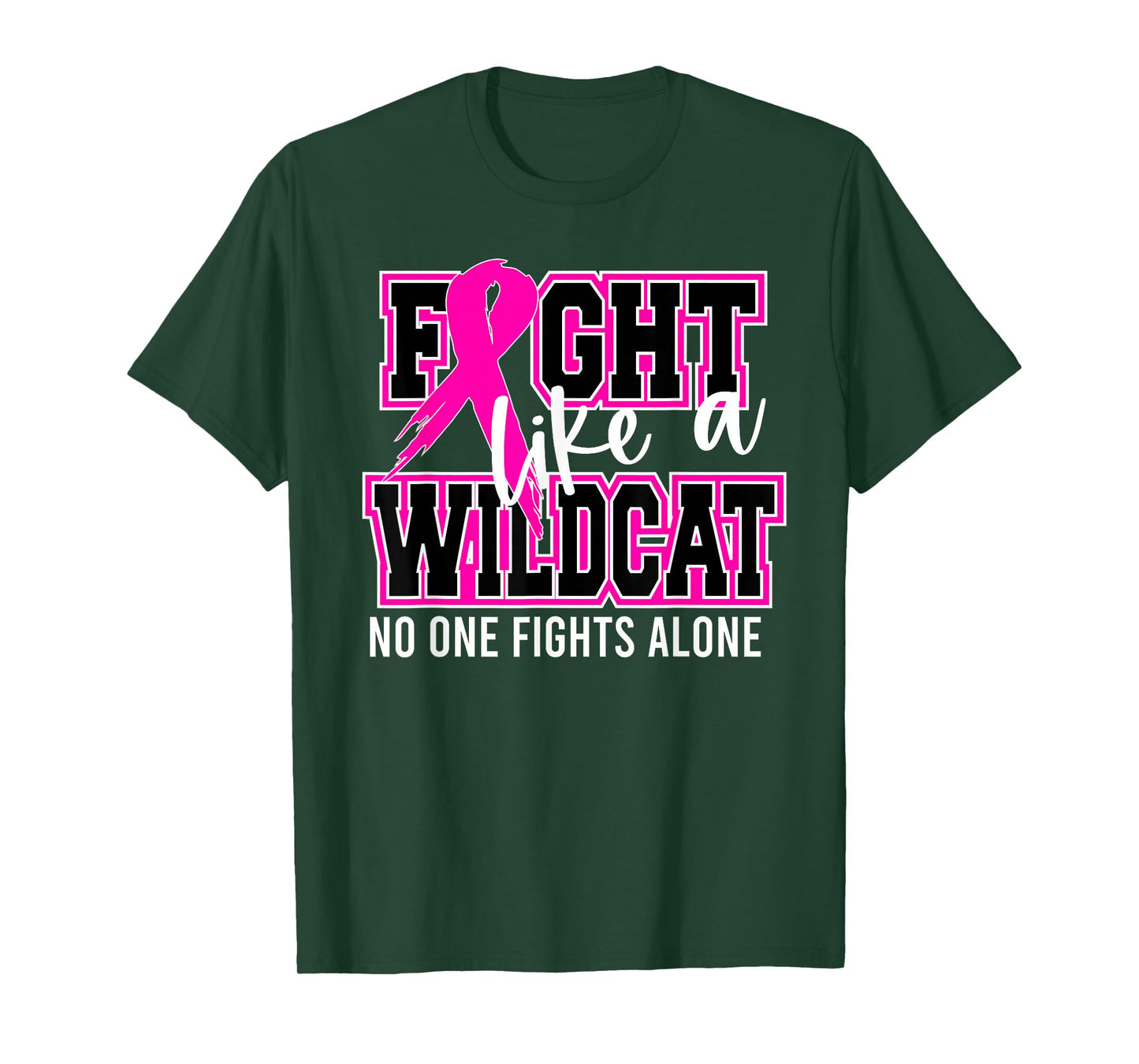 Fight Like a Wildcat Breast Cancer Awareness Pink Ribbon T-Shirt