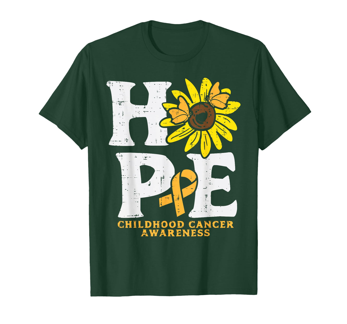 Hope Sunflower Childhood Cancer Awareness Men Women Kids T-Shirt