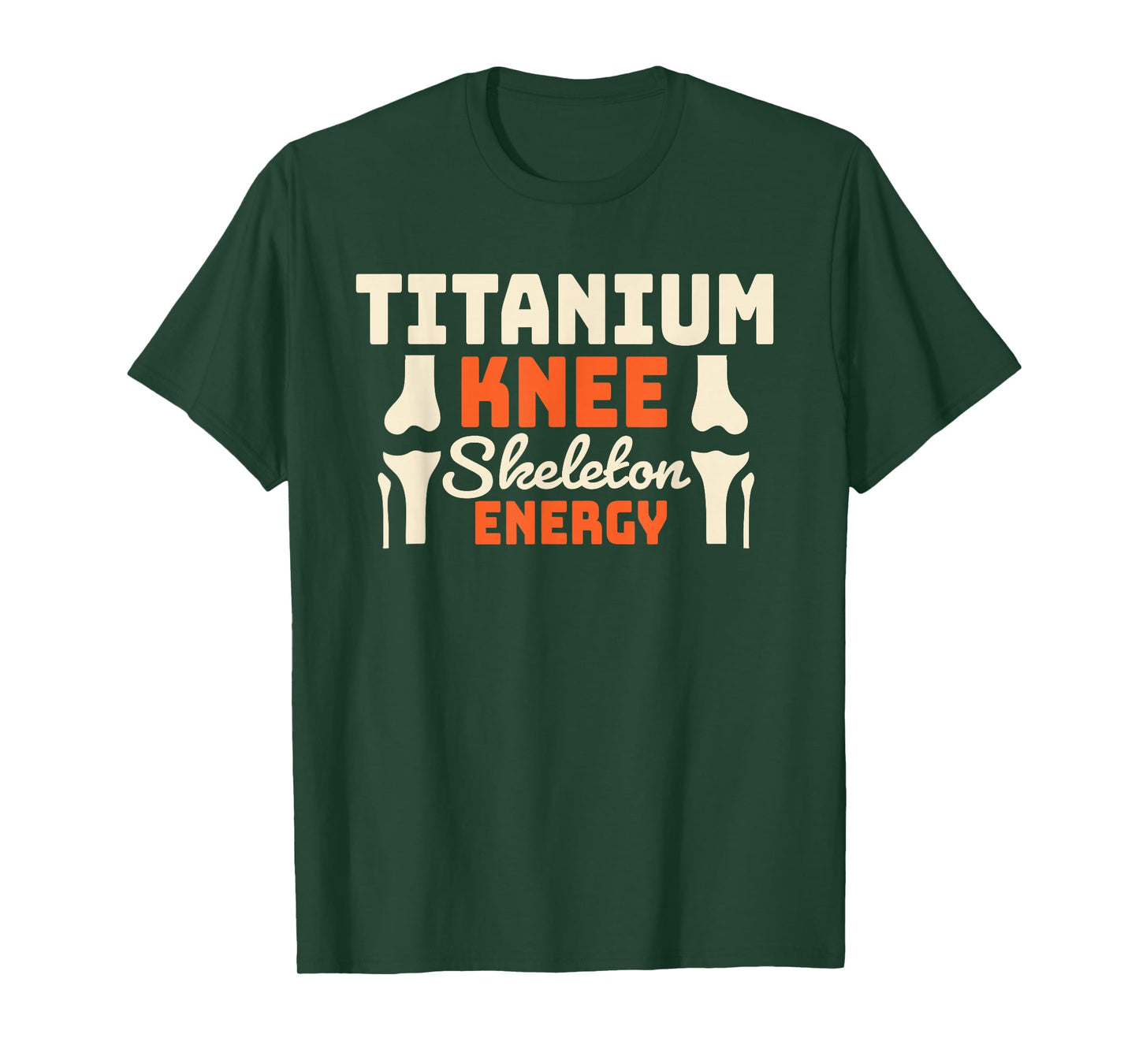 Titanium Knee Skeleton Energy Retro Halloween Surgery T-Shirt