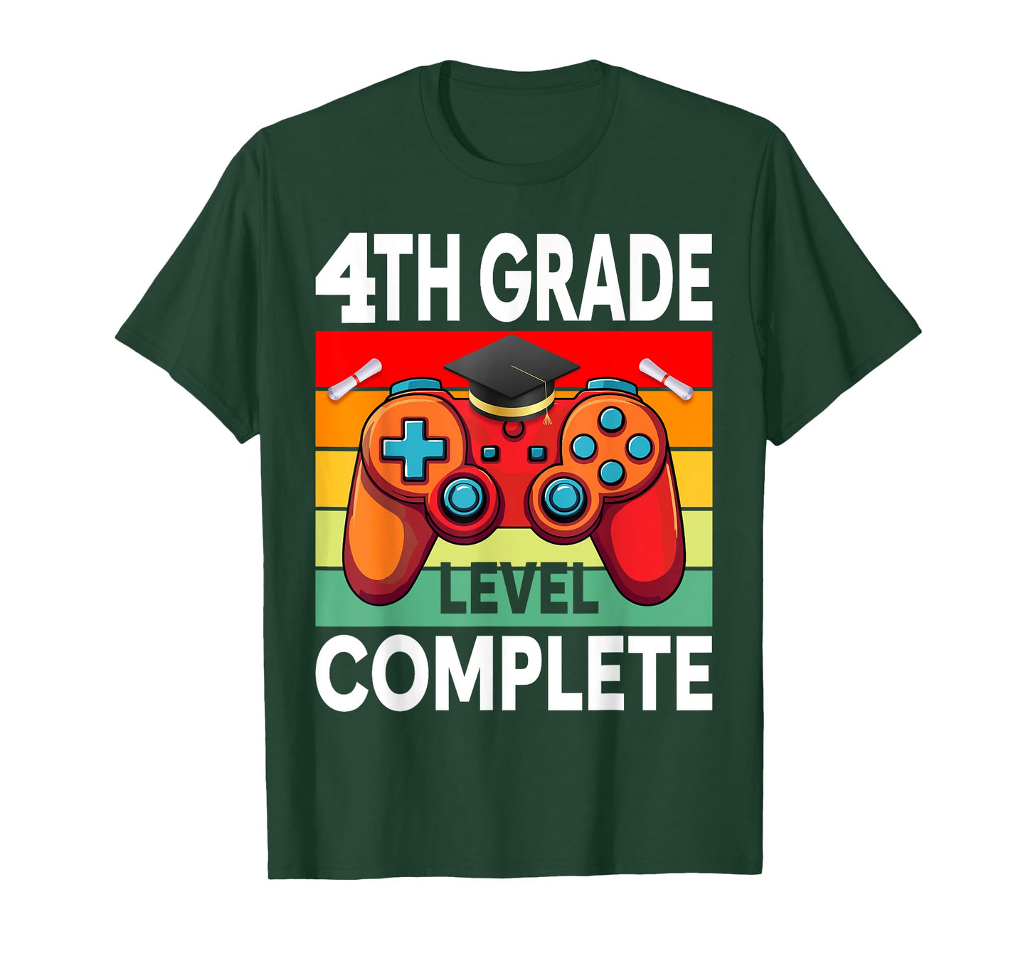 4th Grade Level Complete Gamer Class Of 2024 Graduation T-Shirt