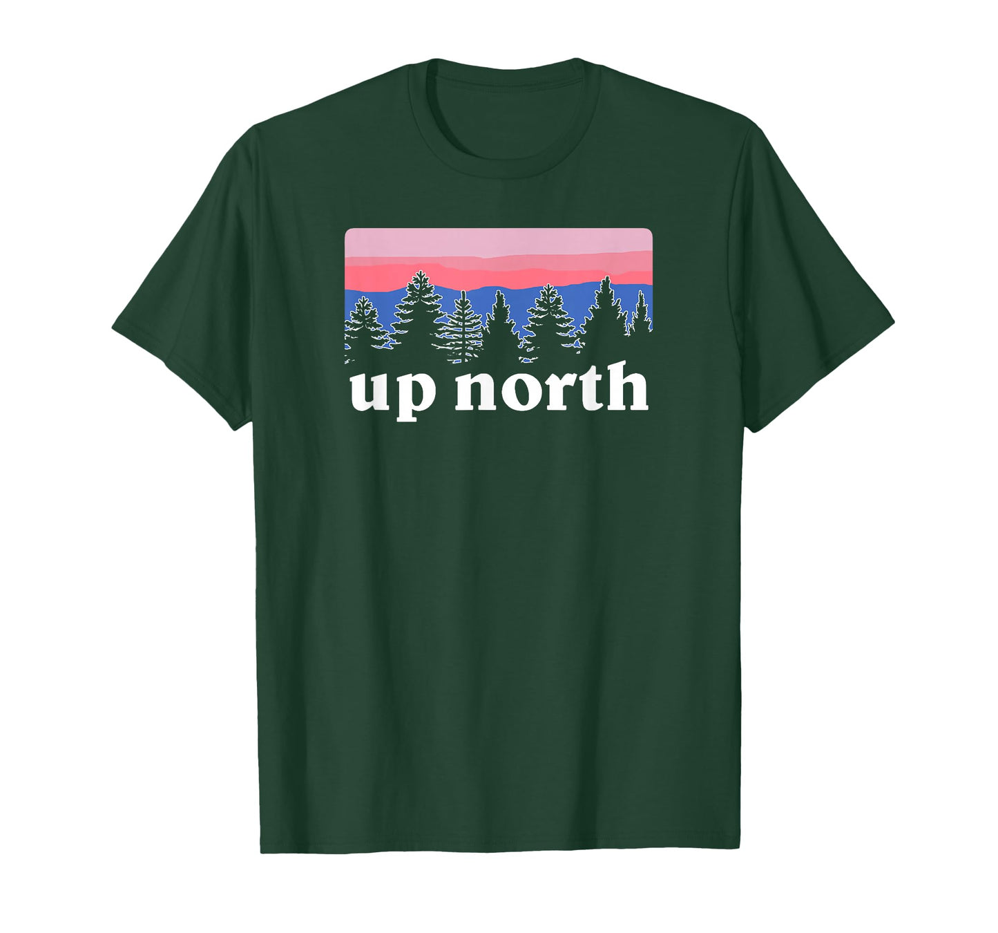 Up North Sunset Pine Tree Lake Life Nature T Shirt T-Shirt