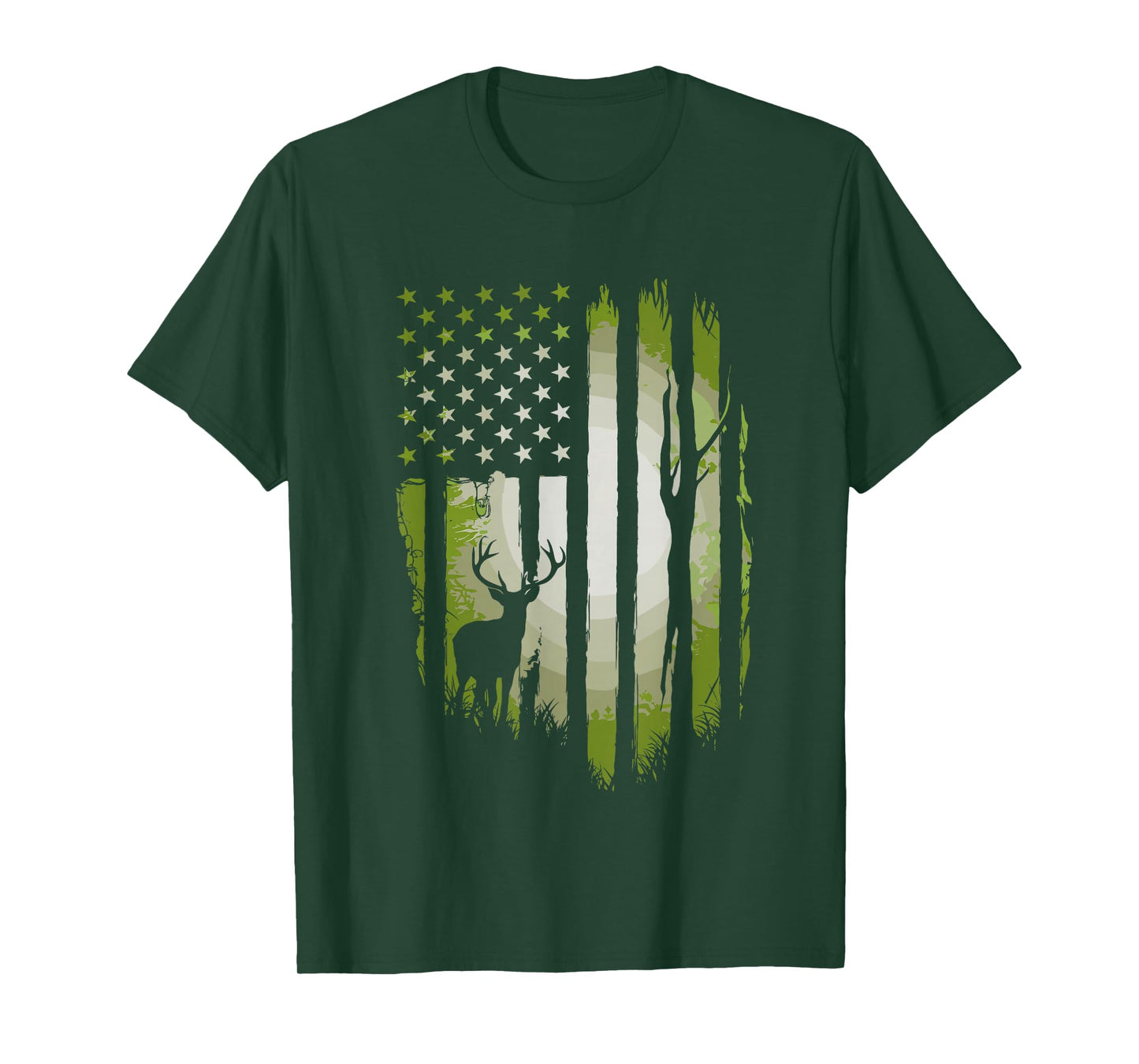 American Flag Deer Hunting USA Patriotic For Hunters T-Shirt