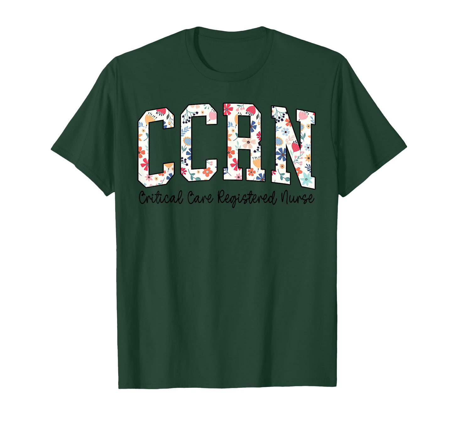 Critical Care Registered Nurse Floral CCRN Nurse Life Retro T-Shirt