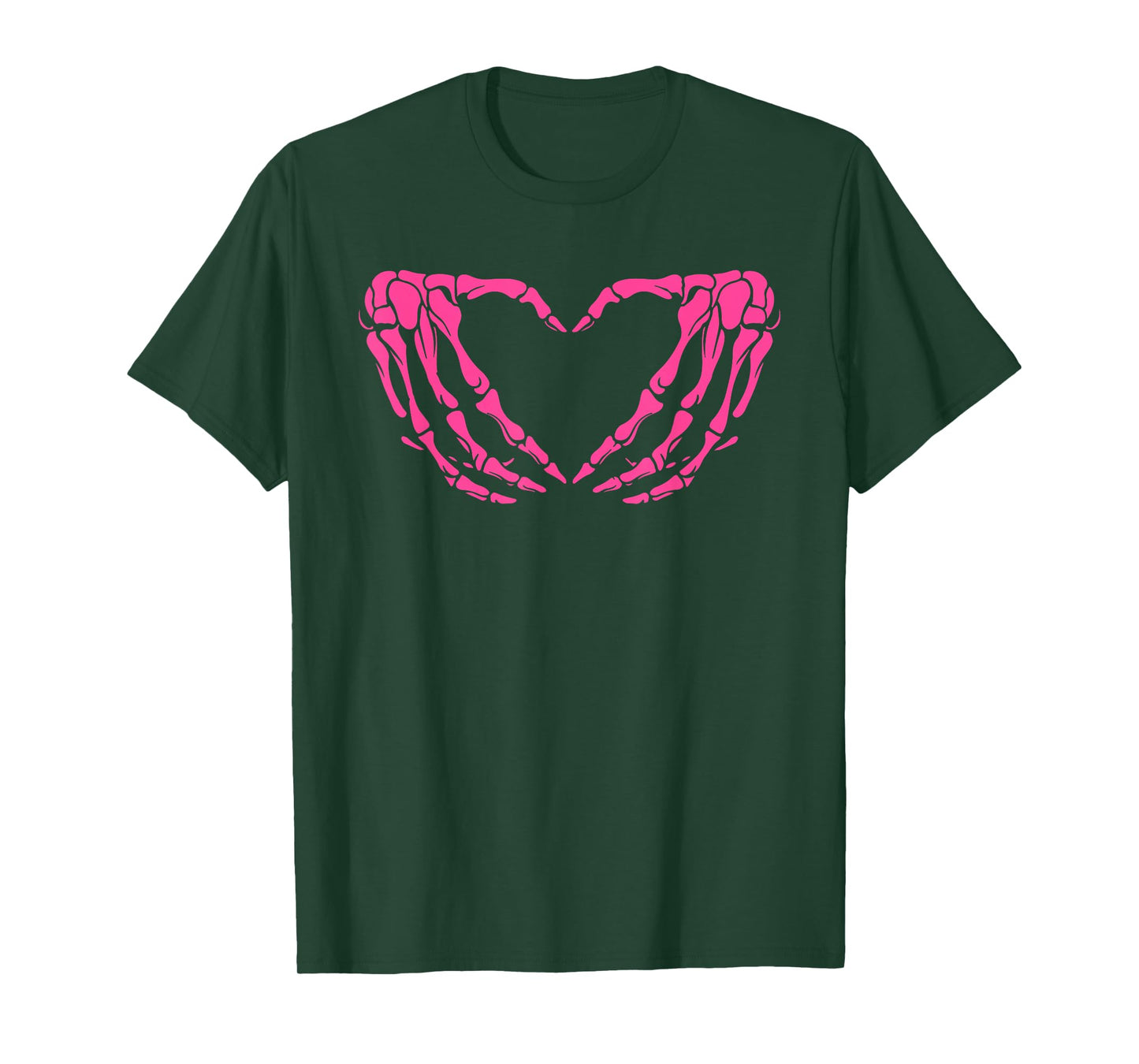 Pink Skeleton Hands Heart Breast Cancer Awareness T-Shirt