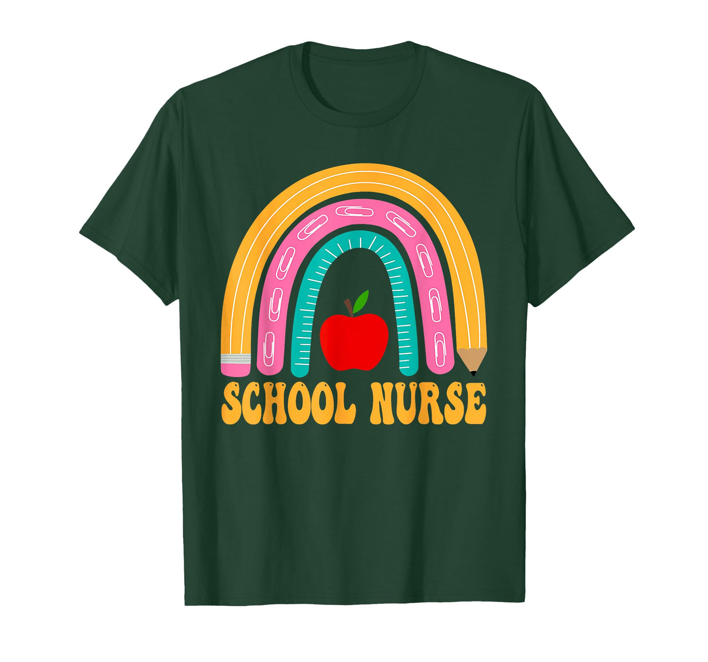 First Day of School Nurse Back To School Rainbow Pencil T-Shirt