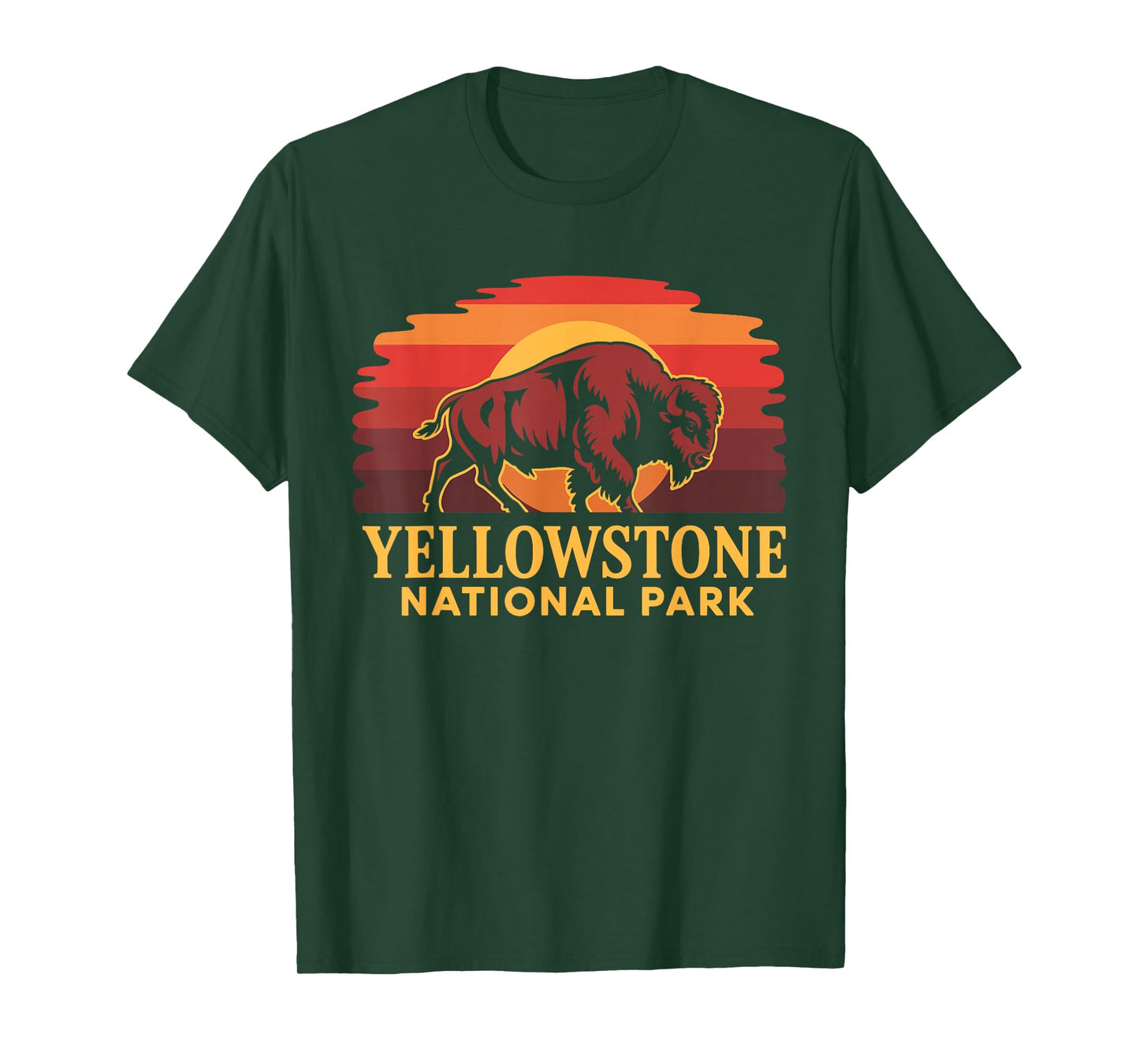 Yellowstone National Park Wyoming Buffalo Bison Sunset T-Shirt