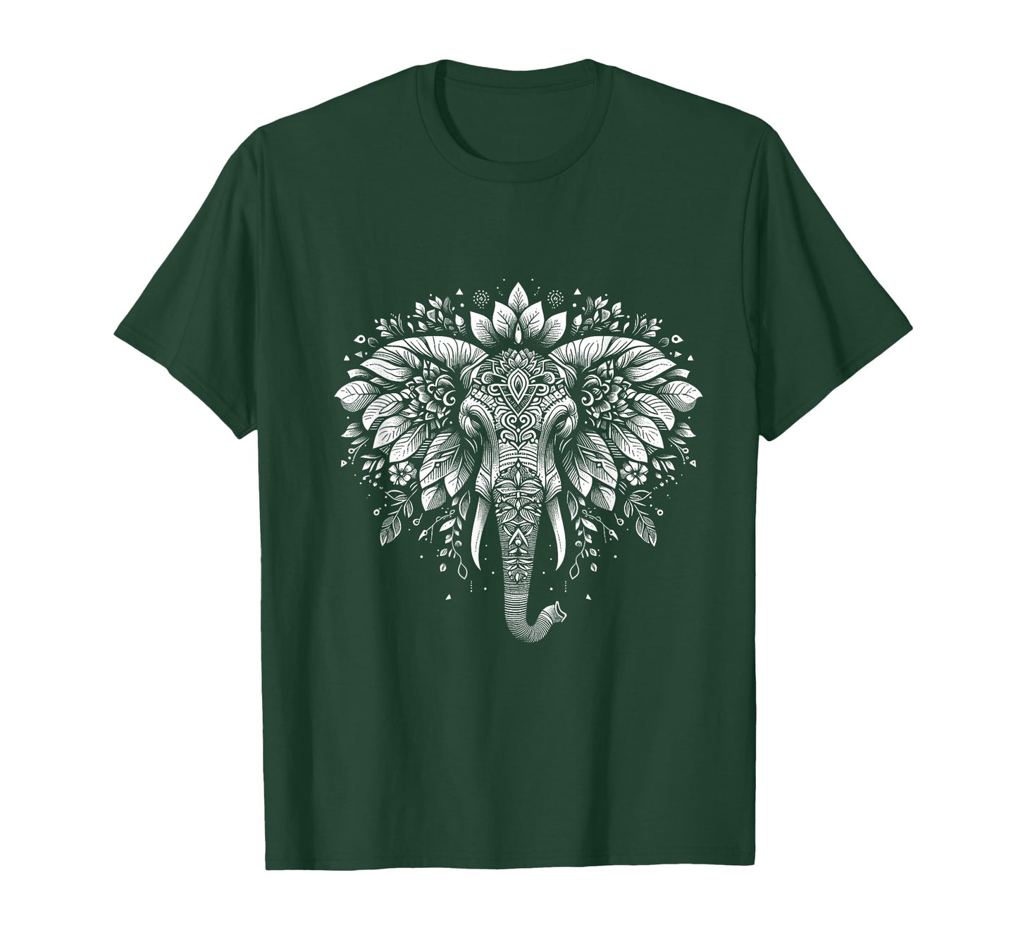Elephant floral Mandala Cute Silhouette T-Shirt