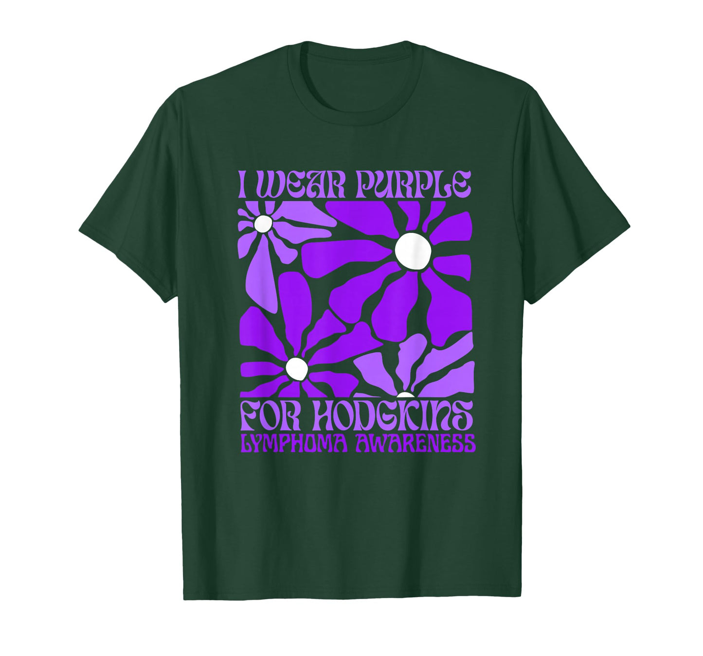 I Wear Purple for Hodgkin's Lymphoma Awareness Flower Women T-Shirt