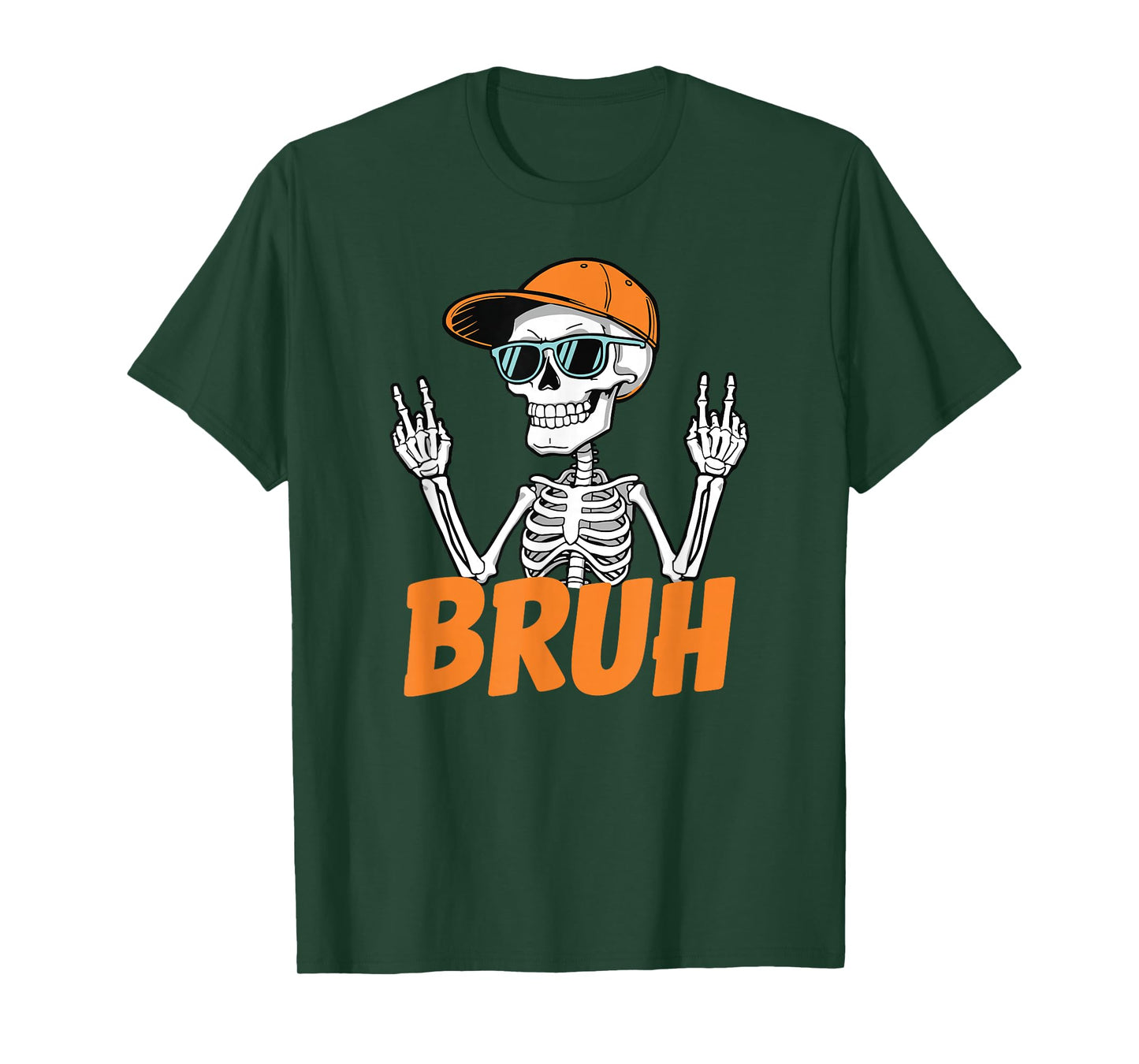 Bruh Dabbing Skeleton Halloween Boys Pumpkin Jack O Lantern T-Shirt