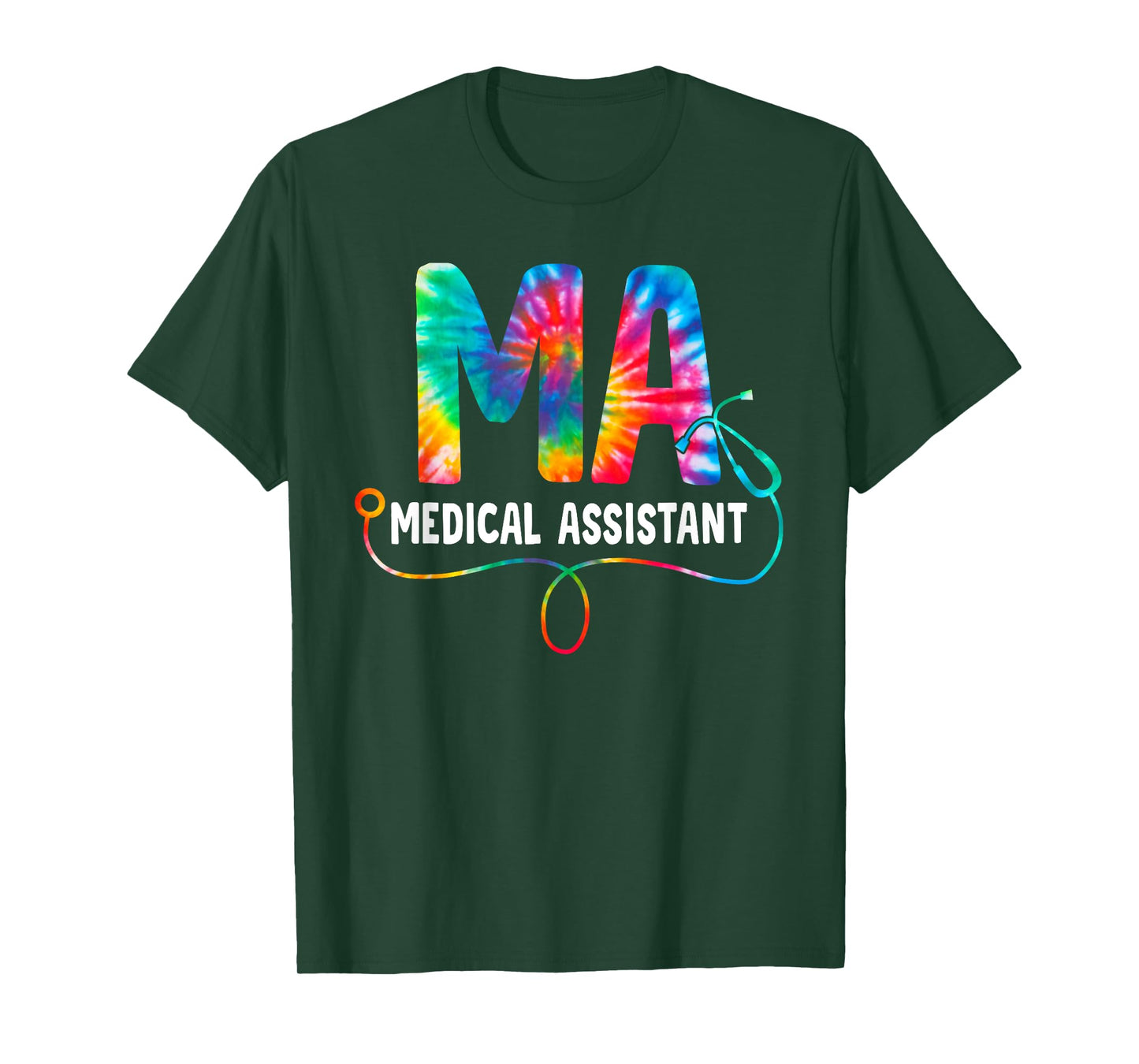 Tie Dye MA Medical Assistant Nurse Stethoscope MA T-Shirt