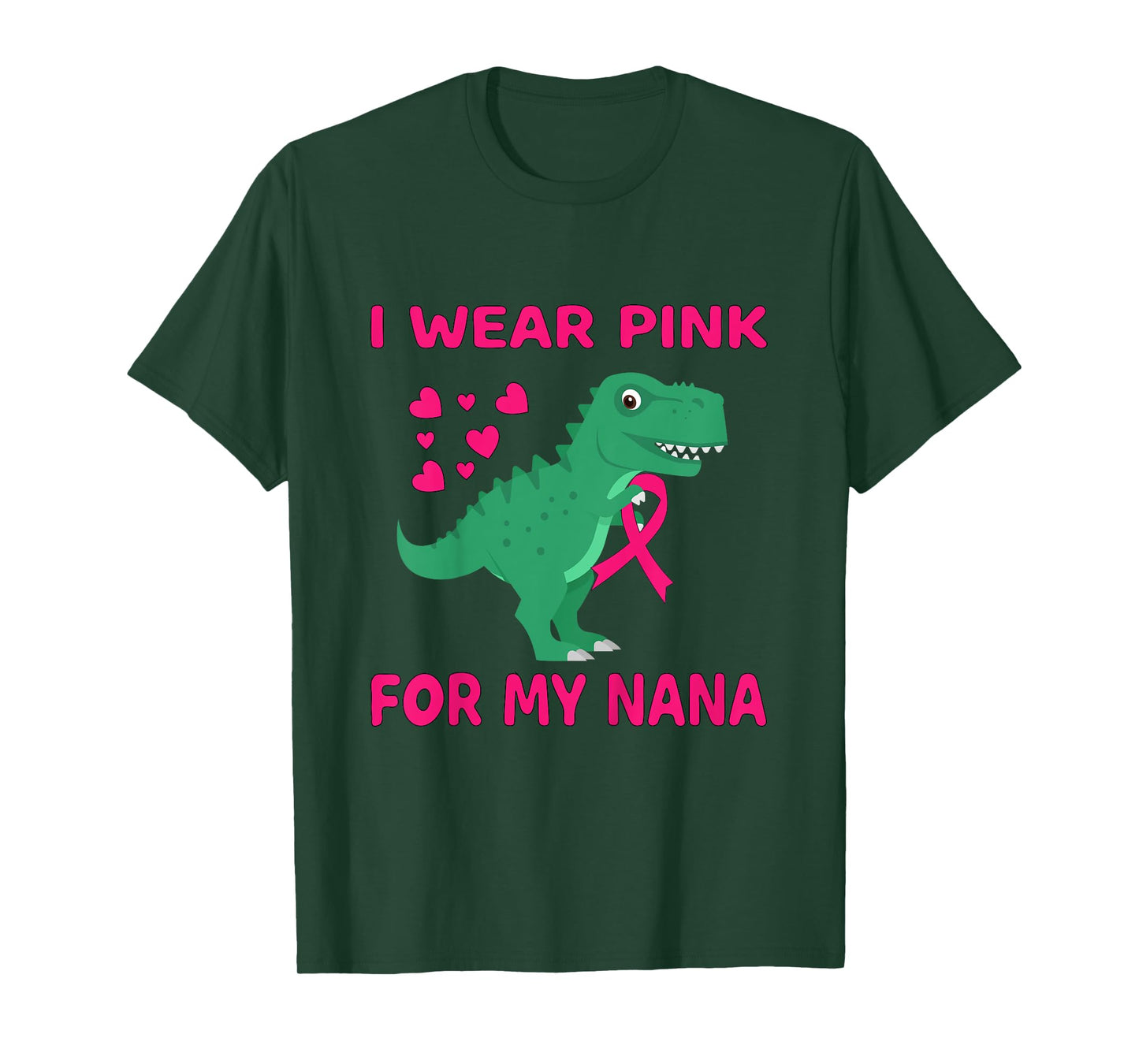 I wear Pink for my Nana Breast Cancer Trex Dino Kids Toddler T-Shirt