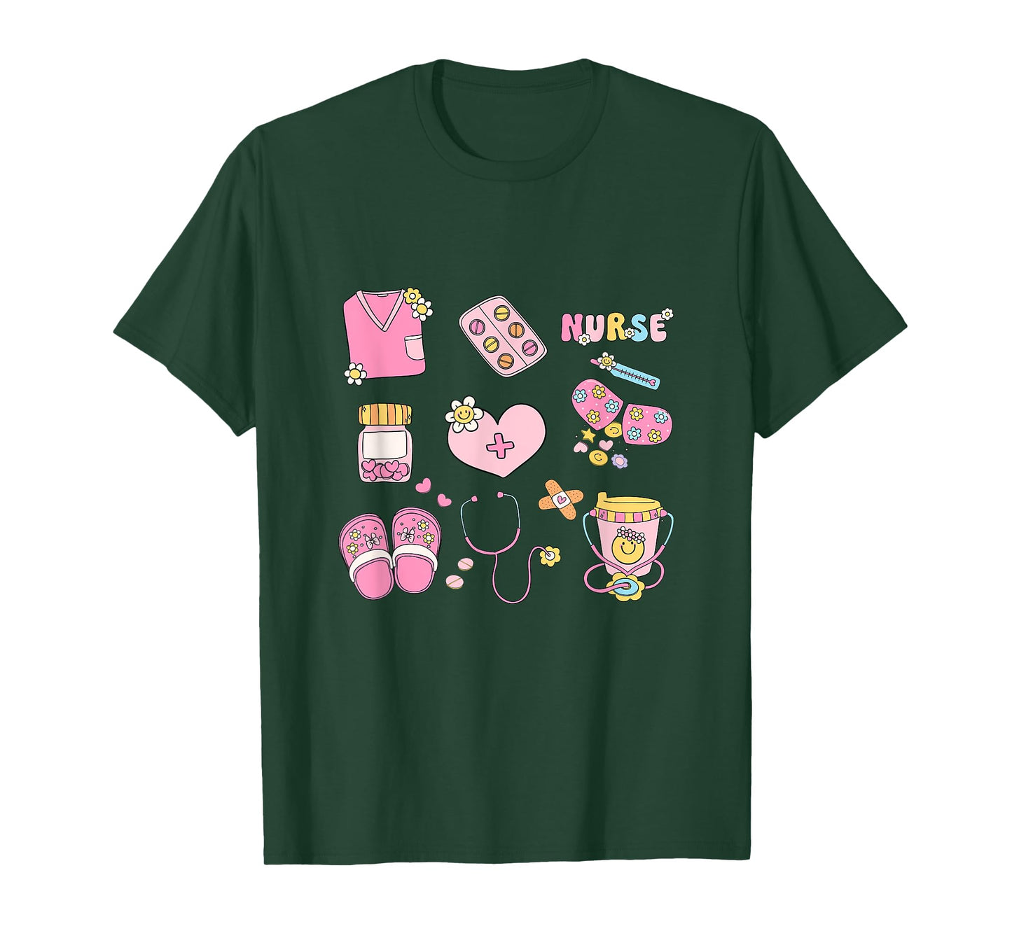 Nursing Profession Doodles Co. Nurse Doodles Women Cute Nurse Life Graphics T-Shirt