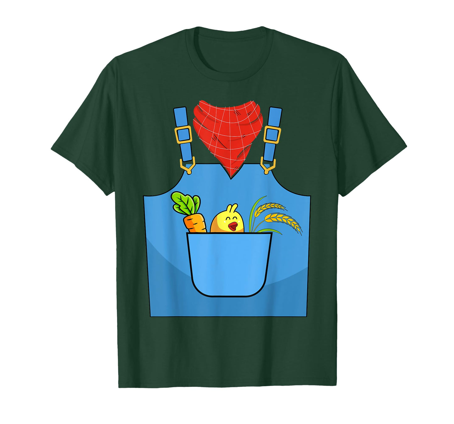 Farmer Costume Halloween Simple Cute Farm Women Men Kids T-Shirt