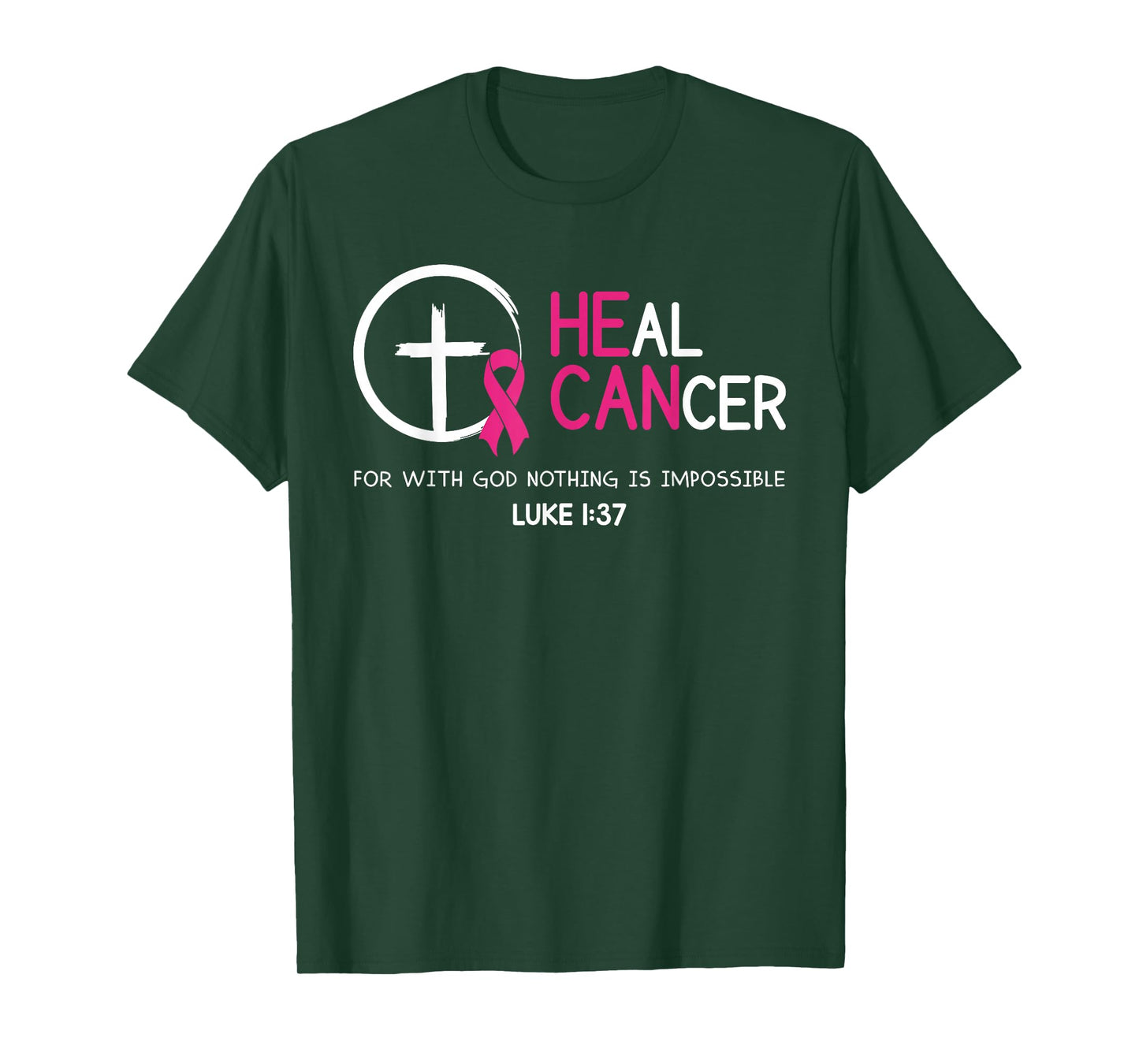 Heal Cancer Believe God Christian Breast Cancer Awareness T-Shirt