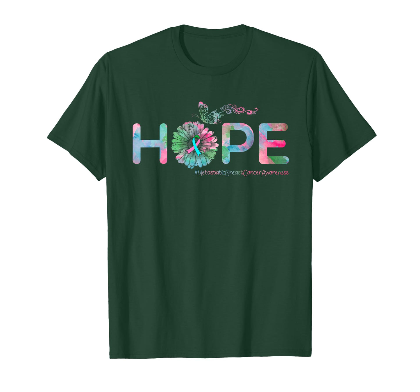 HOPE Butterfly Metastatic Breast Cancer Awareness T-Shirt