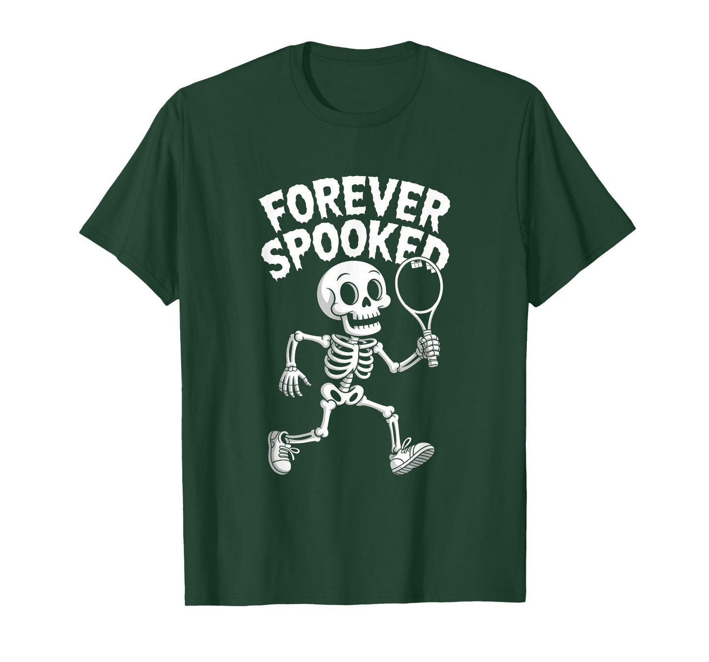 Halloween Skeleton Tennis Forever Spooked Tee T-Shirt