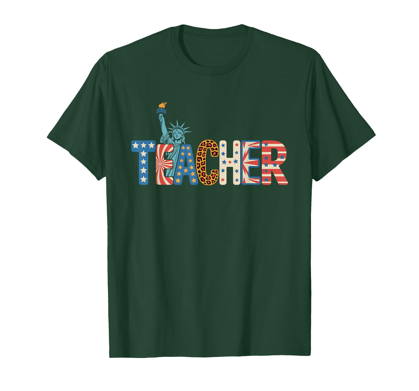 Teacher Life American Flag 4th of July USA Teacher Patriotic T-Shirt