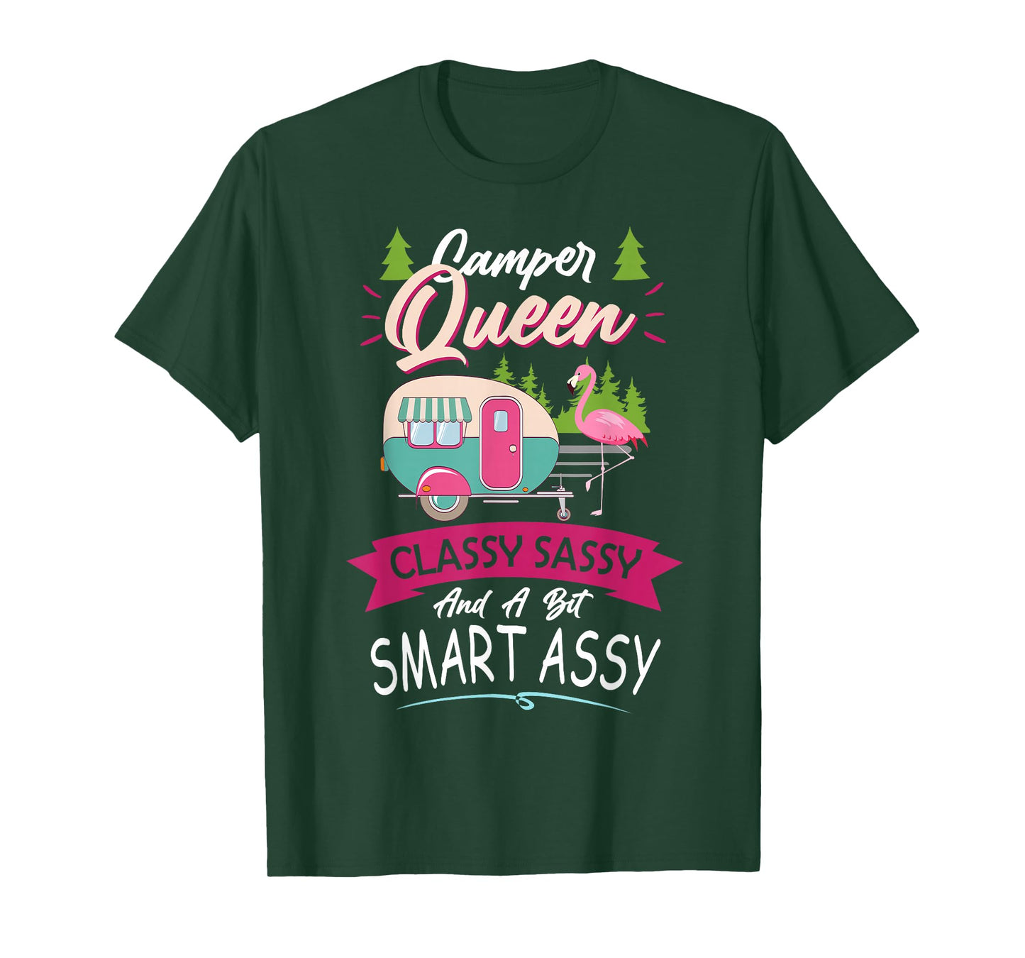 Camper Queen Flamingo Classy Sassy And A Bit Smart Assy Love T-Shirt