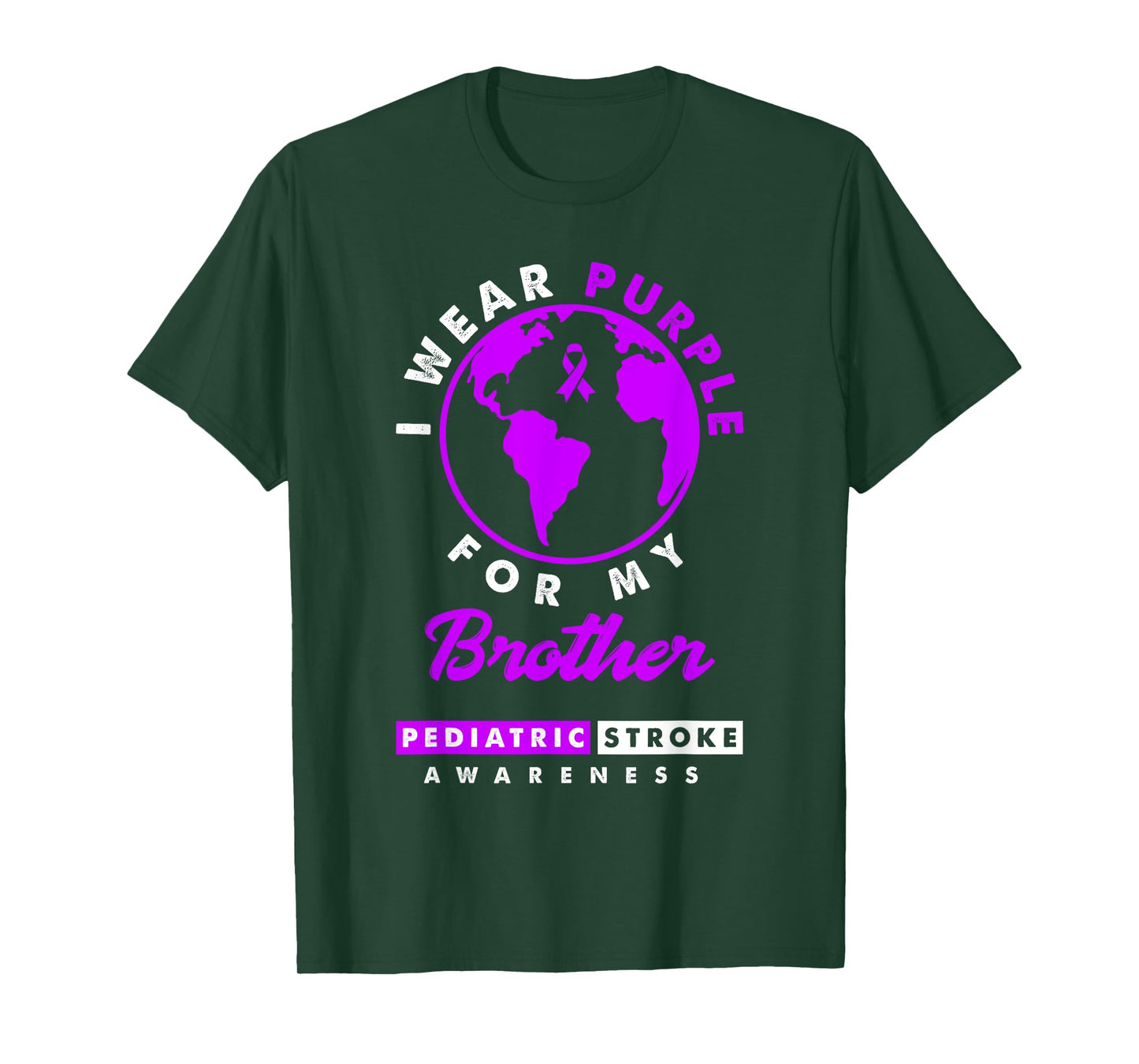 I Wear Purple For My Brother Pediatric Stroke Awareness T-Shirt