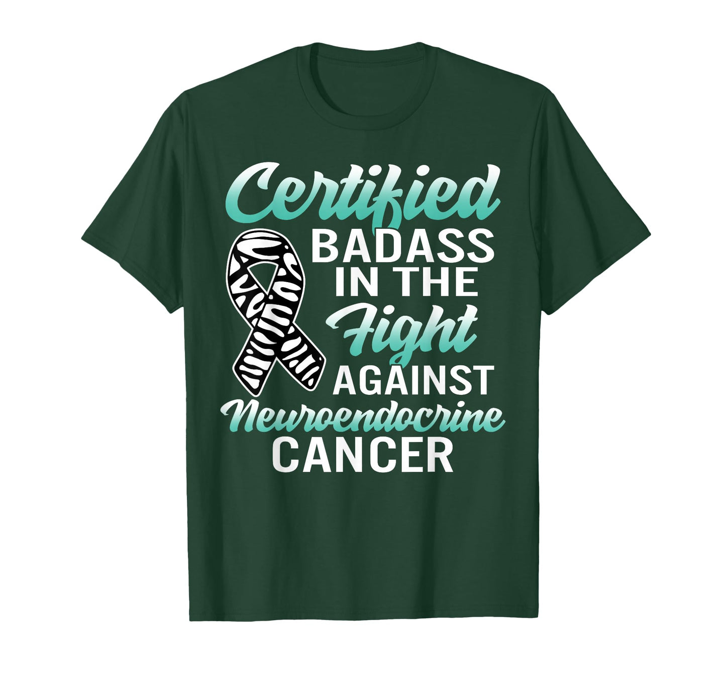 Badass Neuroendocrine Cancer Awareness NET Zebra Ribbon Gift T-Shirt