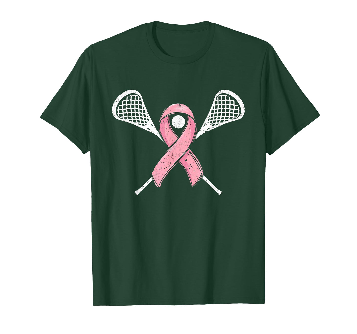 Lacrosse Pink Ribbon Breast Cancer Awareness Sport Lover T-Shirt
